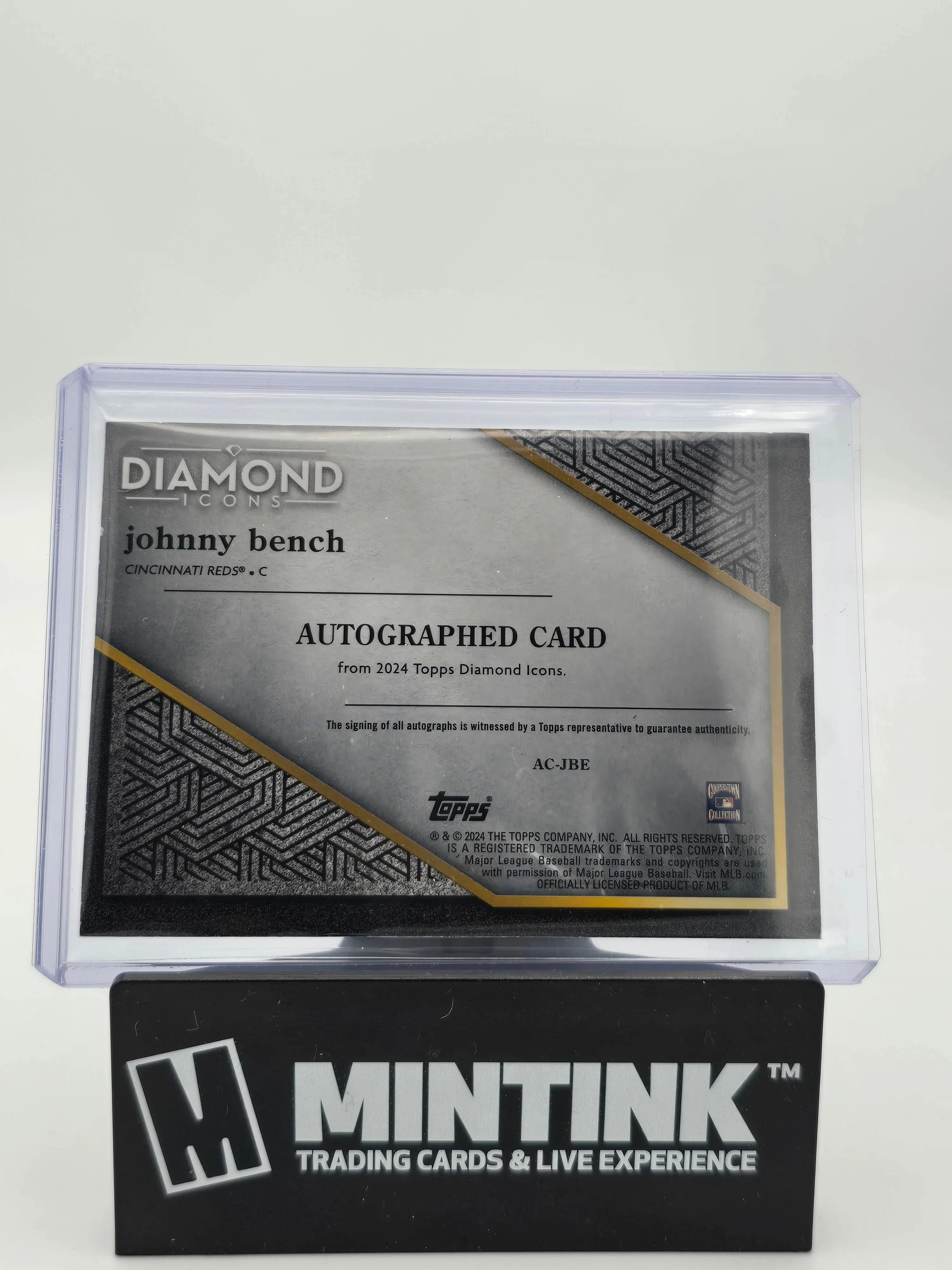 2024 Topps Diamond Icons Baseball Johnny Bench Autograph Card 1/25 - Rare Collectible for Baseball Fans & Sports Memorabilia Enthusiasts - Perfect for Display, Trading, and Investment