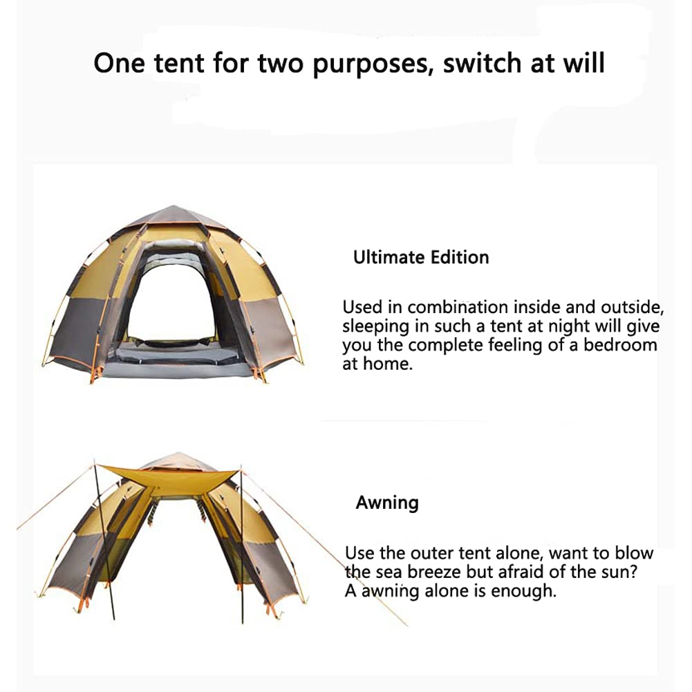 **5-8 Person Automatic Pop-Up Tent - Waterproof, Windproof & Double-Layer Rainproof - Extra Large Luxury Camping Tent for Outdoor Adventures, Beach Trips & Picnics**