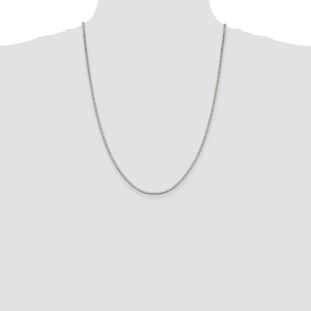 925 Sterling Silver 1.9mm Box Chain Necklace with Lobster Clasp - Durable Fine Jewelry for Women, Men, Gifts & Everyday Wear