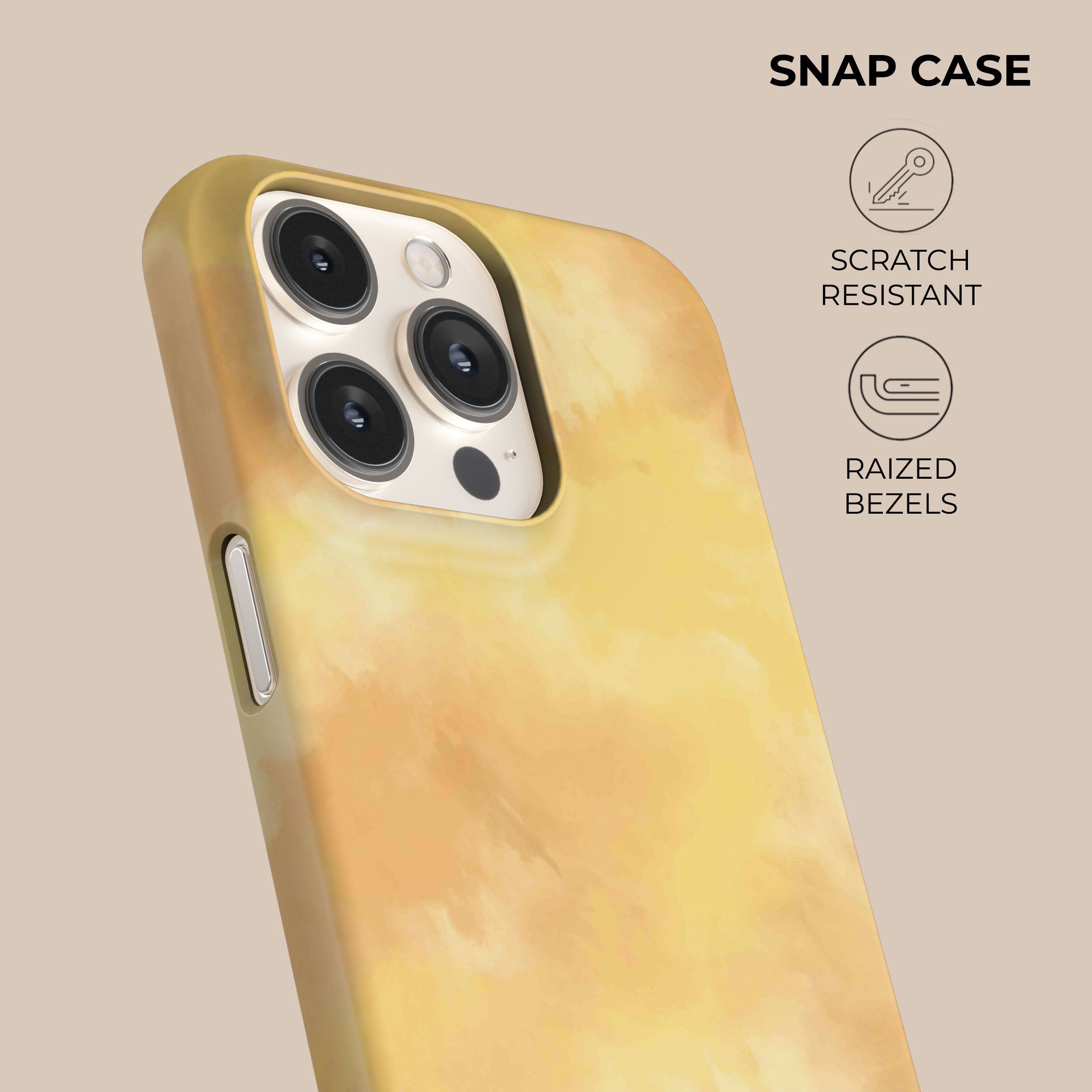 Vibrant Yellow Tie Dye Phone Case for iPhone & Samsung - Trendy Protective Cover for Everyday Use, Parties & Festivals