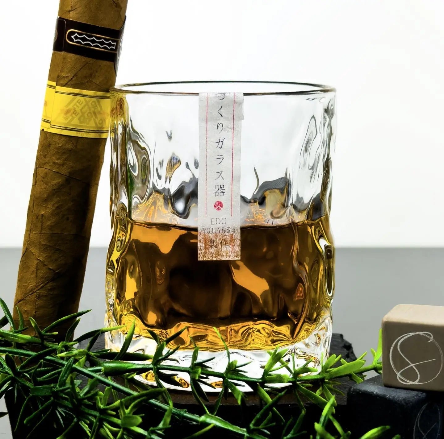 Premium Japanese Style First Snow Whisky Glass - 270ml Crystal Clear Tumbler with Elegant Wooden Gift Box - Perfect for Whiskey, Scotch, Bourbon & Cocktail Drinking at Home or Gifting