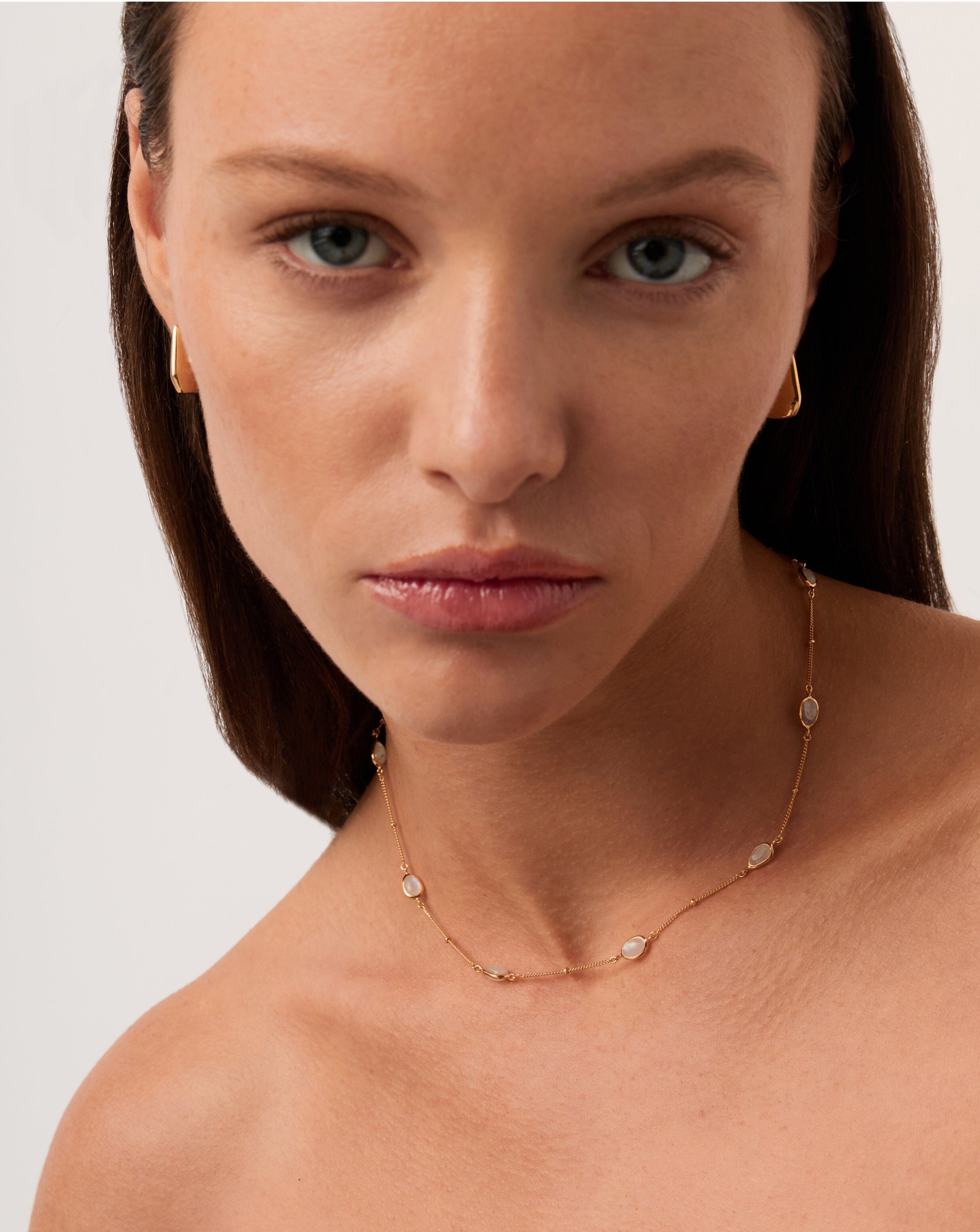 Magma Gemstone Charm Choker Necklace - 18k Recycled Gold Vermeil on Recycled Sterling Silver | Boho Chic Jewelry for Women | Perfect for Layering, Gift Giving & Everyday Wear