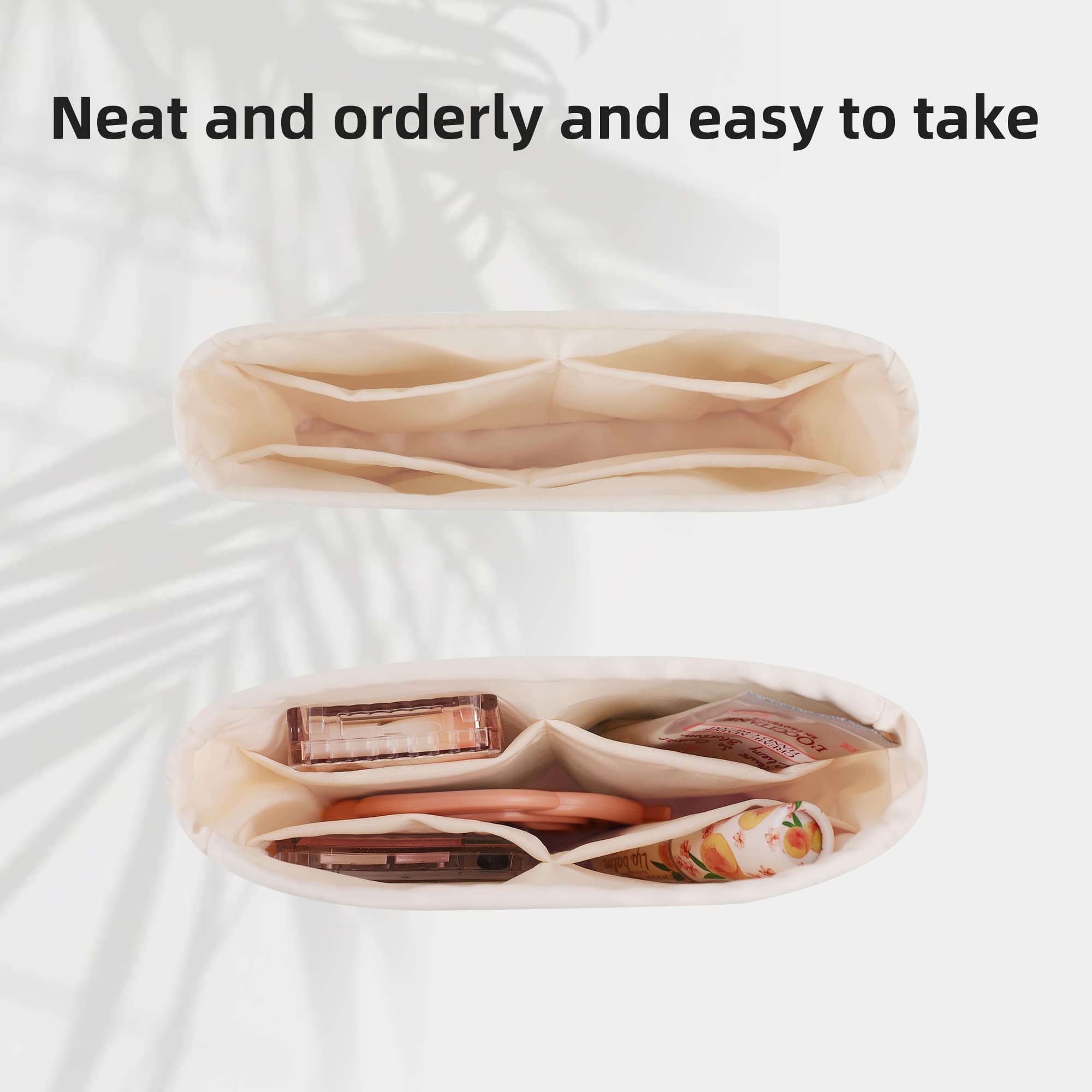 DGAZ Silky Purse Organizer Insert for Hermes Evelyne TPM/PM/GM/TGM Bags - Luxury Handbag & Tote Organizer with Multiple Pockets - Perfect for Travel, Work, and Everyday Use (Craie, TPM Size)