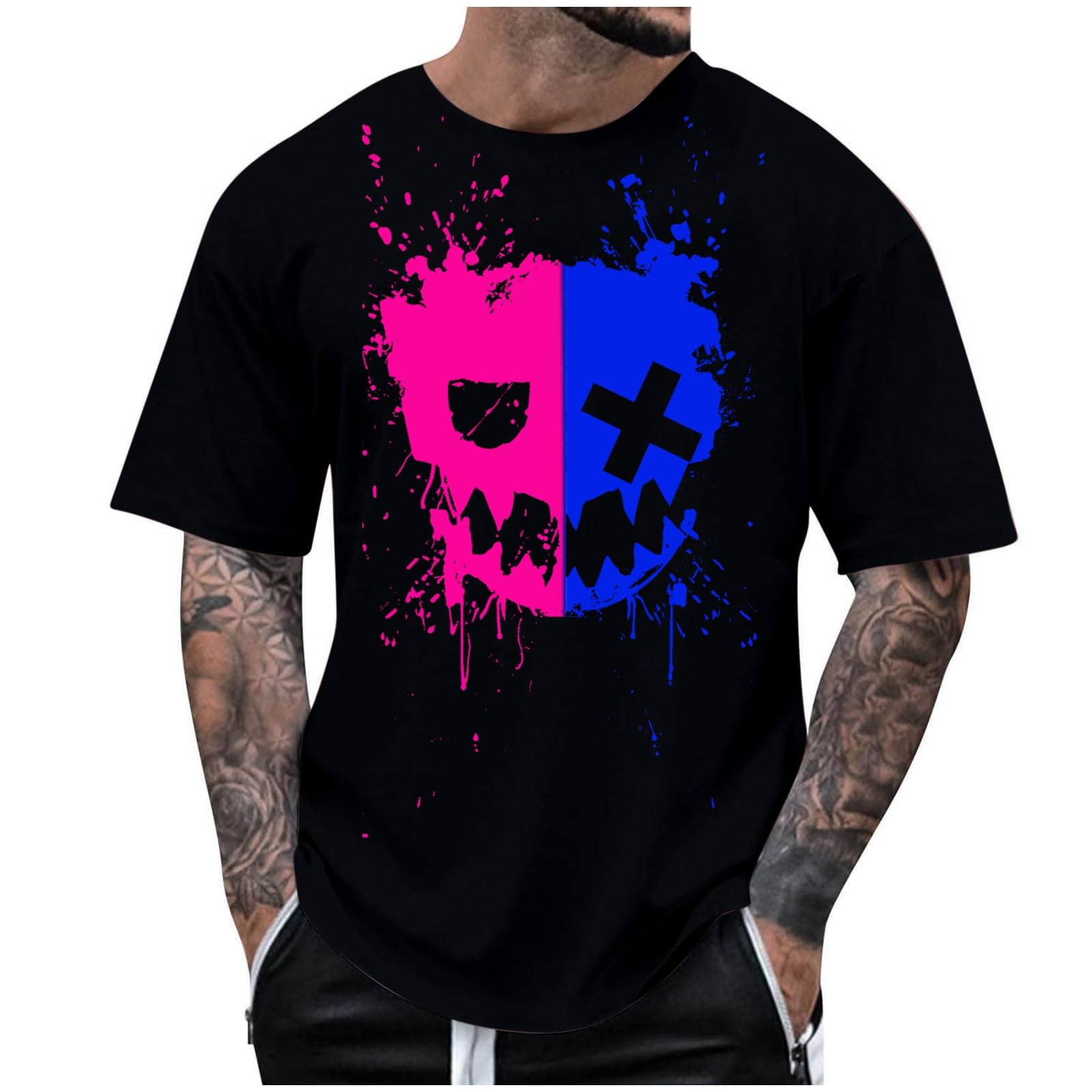 Trendy 2024 Men's Summer Graphic T-Shirts - Loose Fit Casual Short Sleeve Crewneck Tees for Outdoor Activities, Travel & Streetwear Fashion