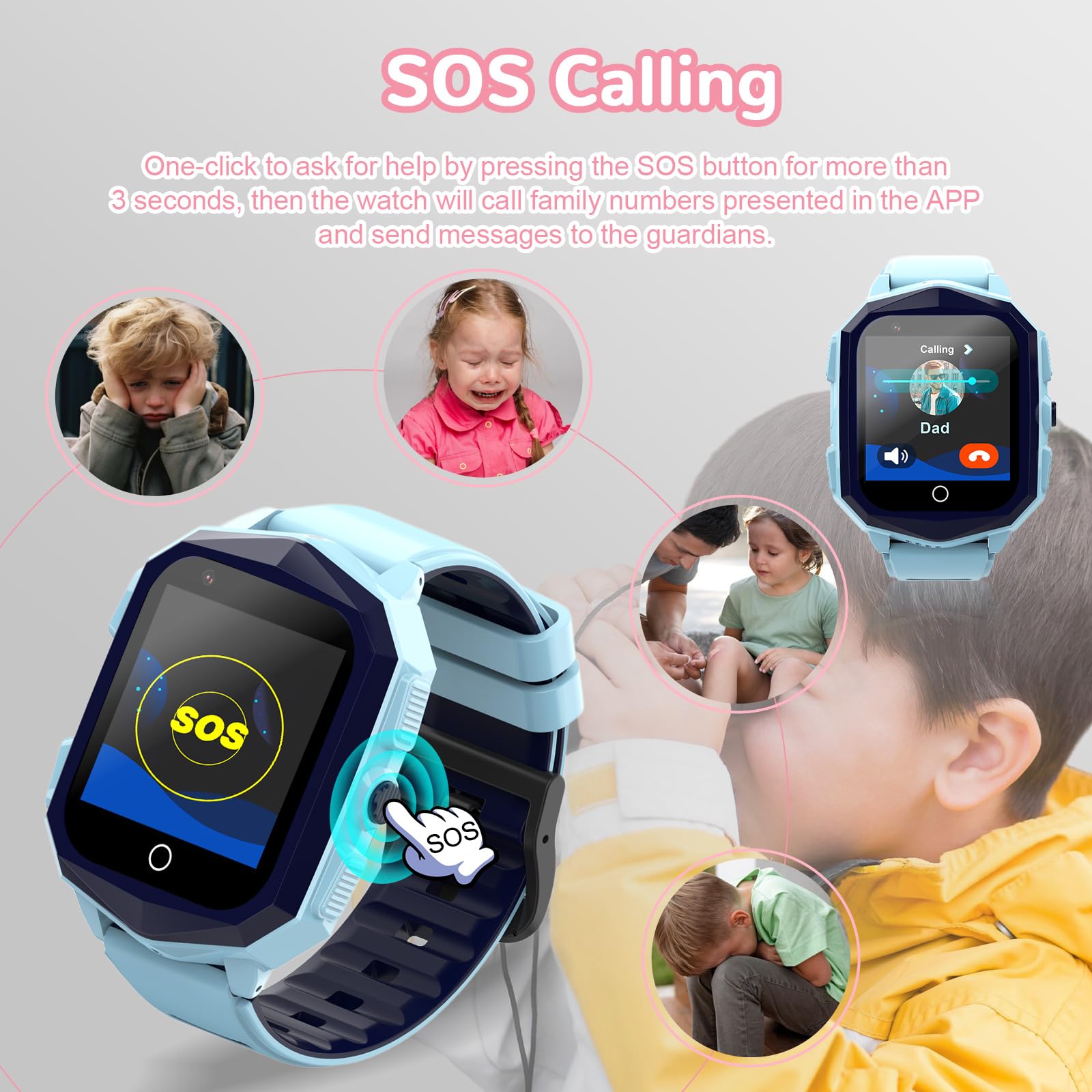 Wonlex 4G Kids Smart Watch with GPS Tracker, Video Call, Camera & SOS Emergency - 1.4 Inch Unlocked Children's Smartphone Watch - Perfect Birthday Gift for Boys & Girls Ages 3-10 - Ideal for School, Outdoor Play & Family Safety Tracking