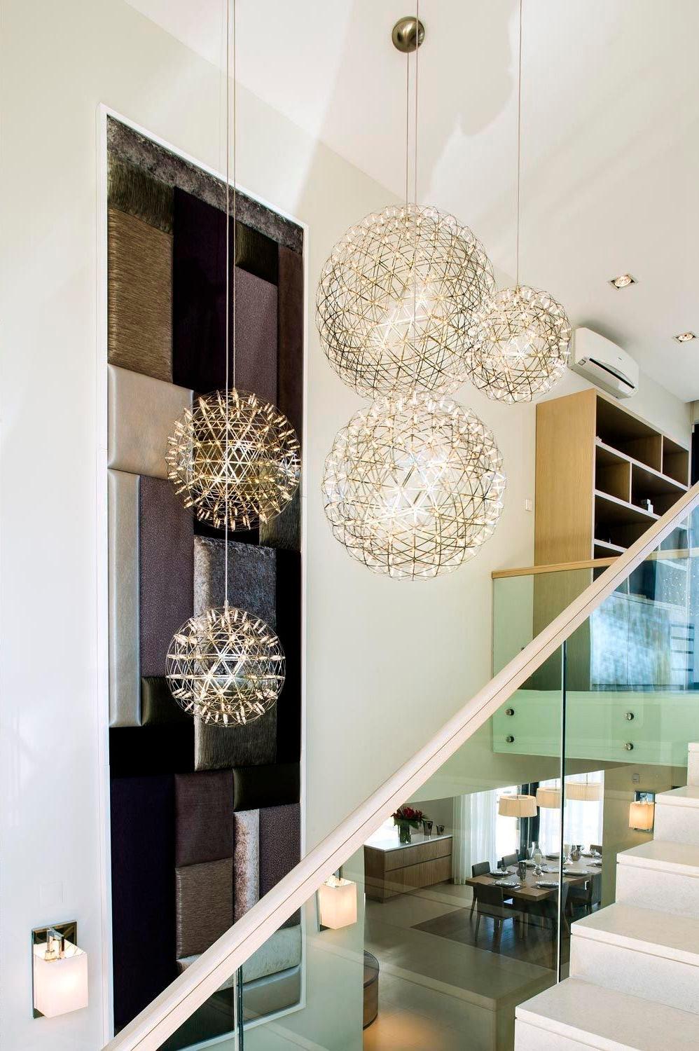 Elegant Gold Spark Ball Pendant Light - Modern Chandelier for Dining Room, Bedroom & Living Room Decor
