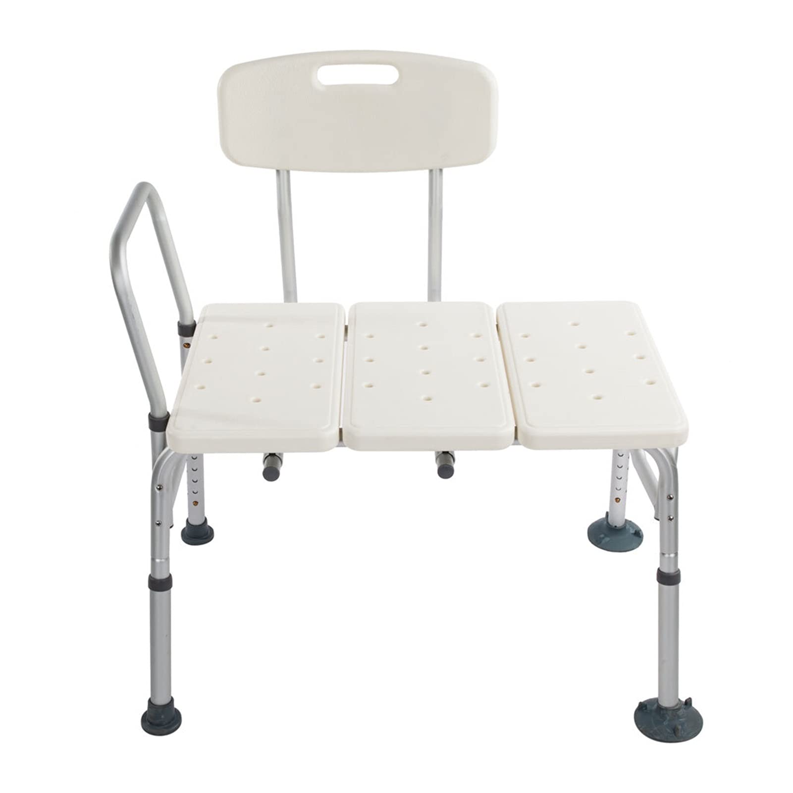 Uongfi Aluminum Alloy Bath Chair with White Plastic Seat - Lightweight, Durable Shower Chair for Elderly & Disabled - Non-Slip Bathroom Safety Stool for Seniors, Handicapped, and Post-Surgery Recovery