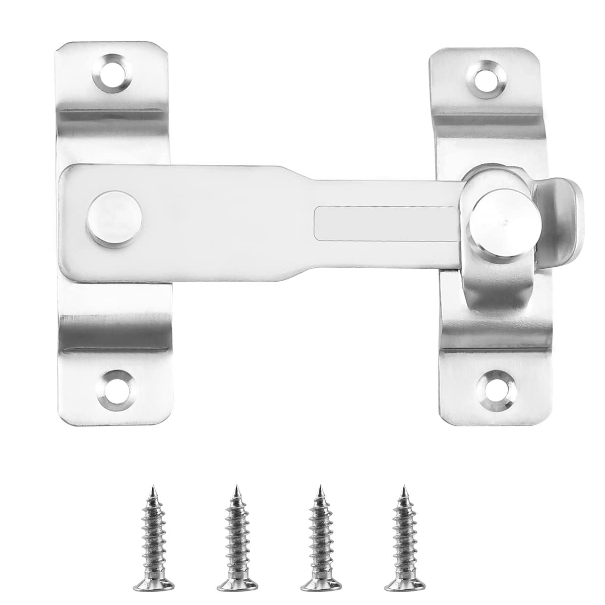 180 Degree Flip Door Lock Buckle - Heavy Duty Right Angle Cabinet Lock for Sliding Doors, Barn Doors & Cabinets - Secure Silver Door Latch (1 Pack) - Perfect for Home, Office & Storage Security
