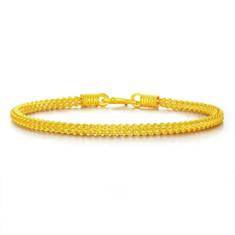 24K Pure Gold Bracelet for Women - 999 Solid Real Gold Bangle, Upscale Romantic Classic Jewelry - Perfect for Gifts, Anniversaries, Weddings & Special Occasions