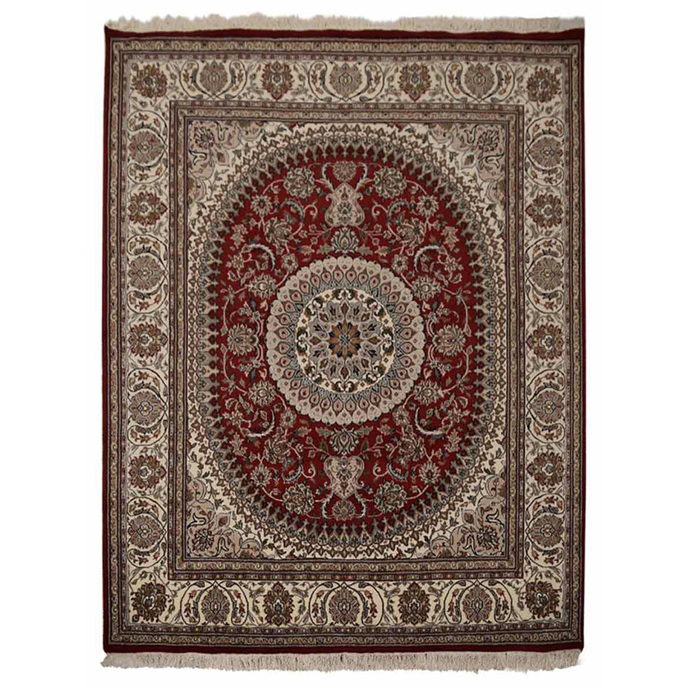 Handmade Isfahan Persian Rug - Premium Hand-Knotted Wool Carpet for Living Room, Bedroom & Dining Area - Traditional Oriental Design for Home Decor