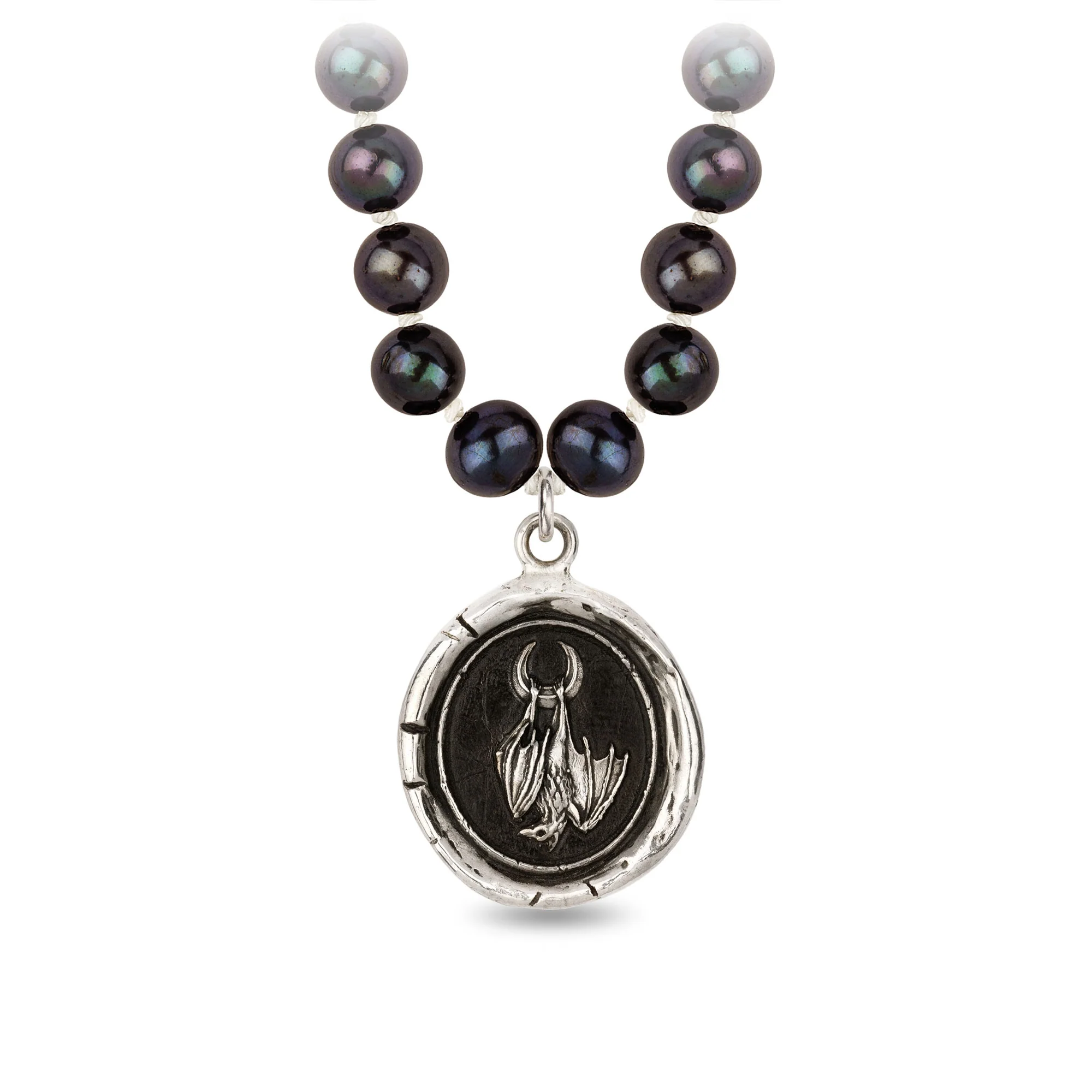 Dark Side Freshwater Pearl Necklace for Women - Gothic Jewelry for Halloween, Cosplay & Alternative Fashion - Elegant Black Pearls for Evening Wear & Special Occasions
