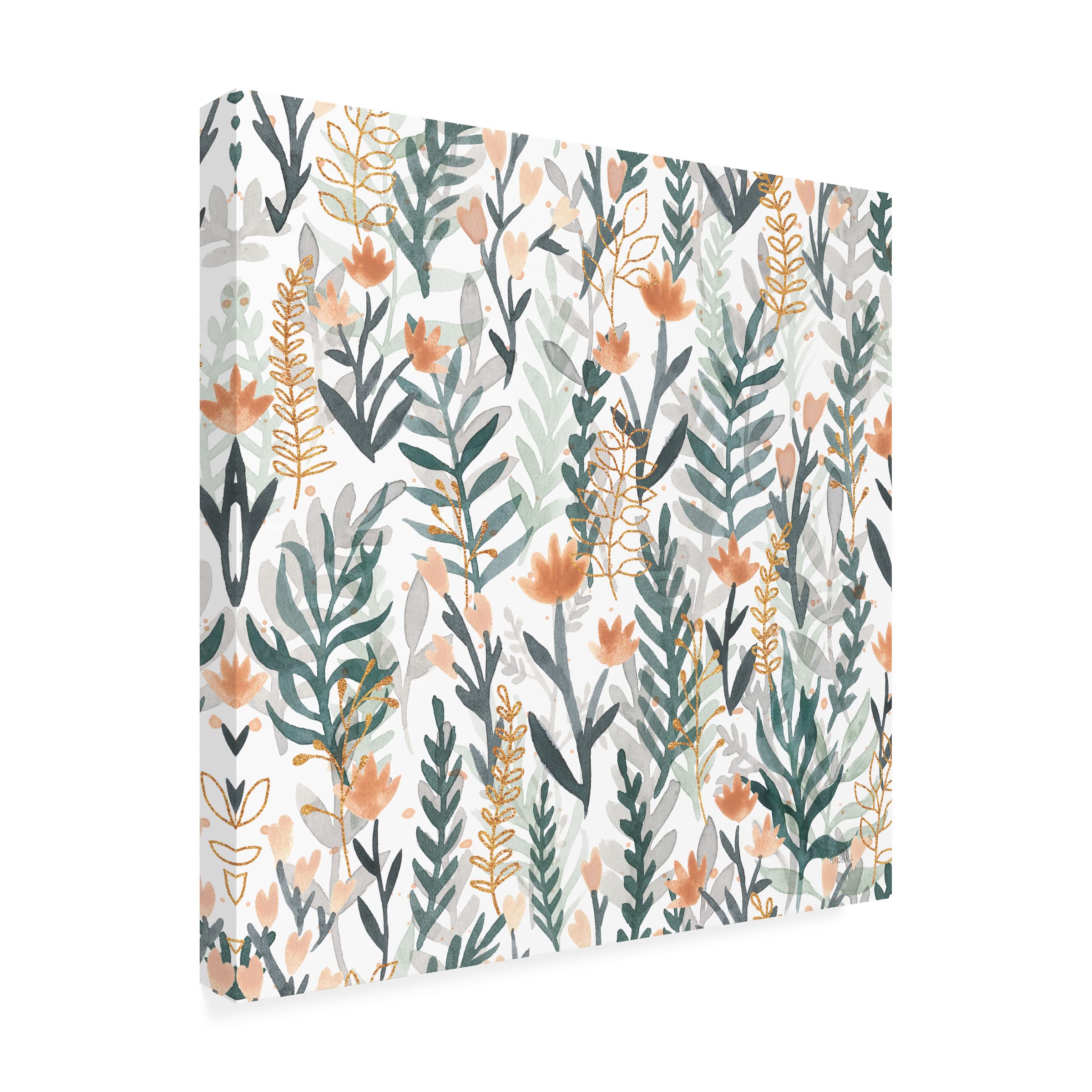 Laura Marshall 'Spring Blooms Pattern I' Canvas Wall Art - Floral Home Decor for Living Room, Bedroom & Office