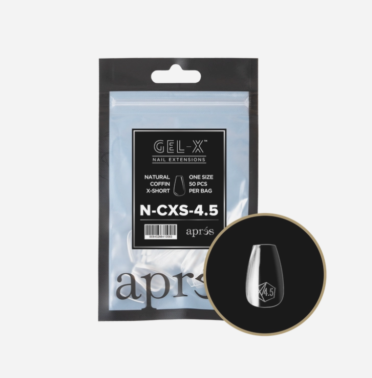 Apres Gel X Refill Tips 2.0 - 50pcs Natural Extra Short Coffin Nail Tips for DIY Manicure at Home | Salon Quality Press On Nails for Easy Application & Long Lasting Wear