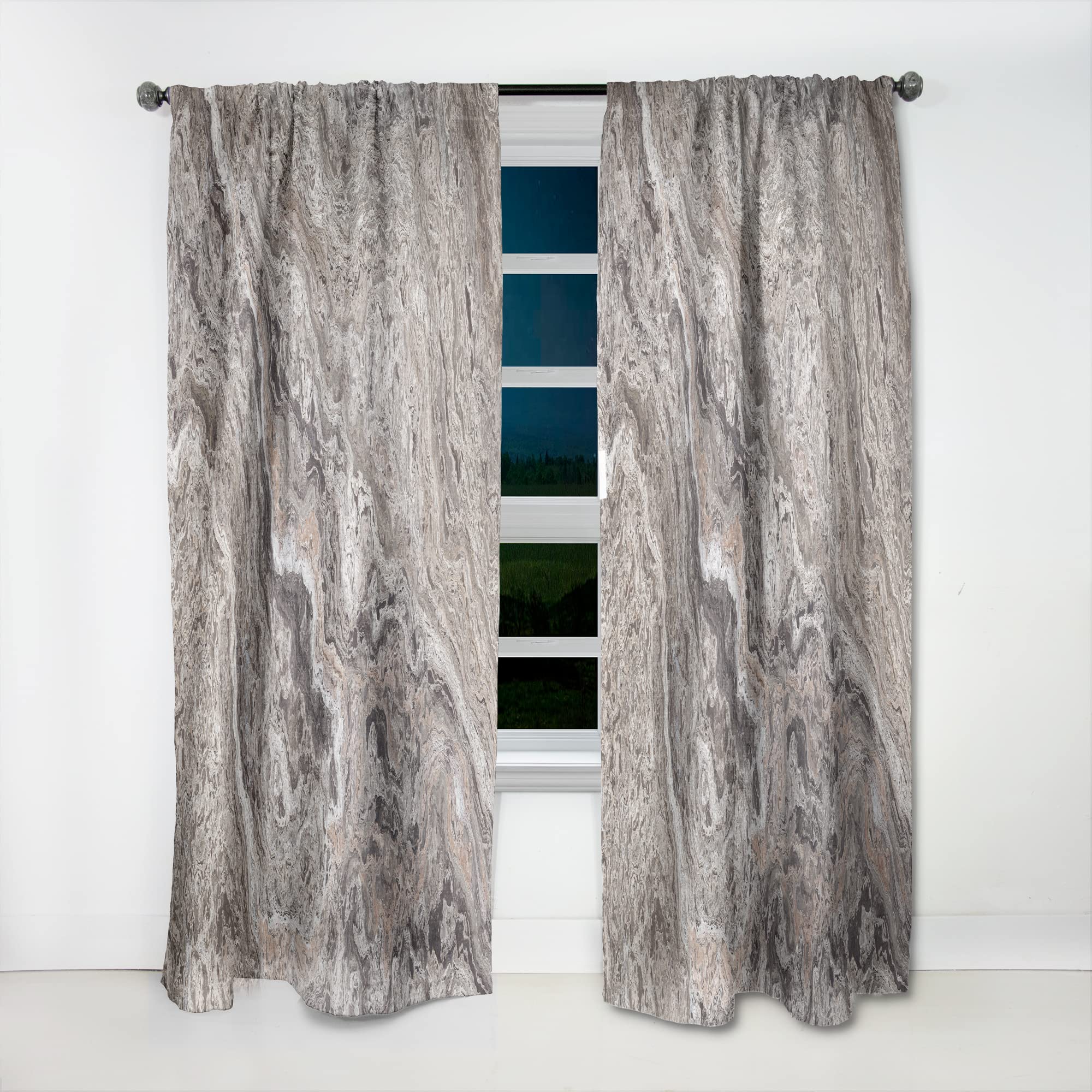 DesignQ Onyx Travertine Tile Thermal Insulated Curtains - Single Panel 52x90 Inches - Blackout Drapes for Bedroom & Living Room - Perfect for Home Decor, Privacy & Energy Efficiency