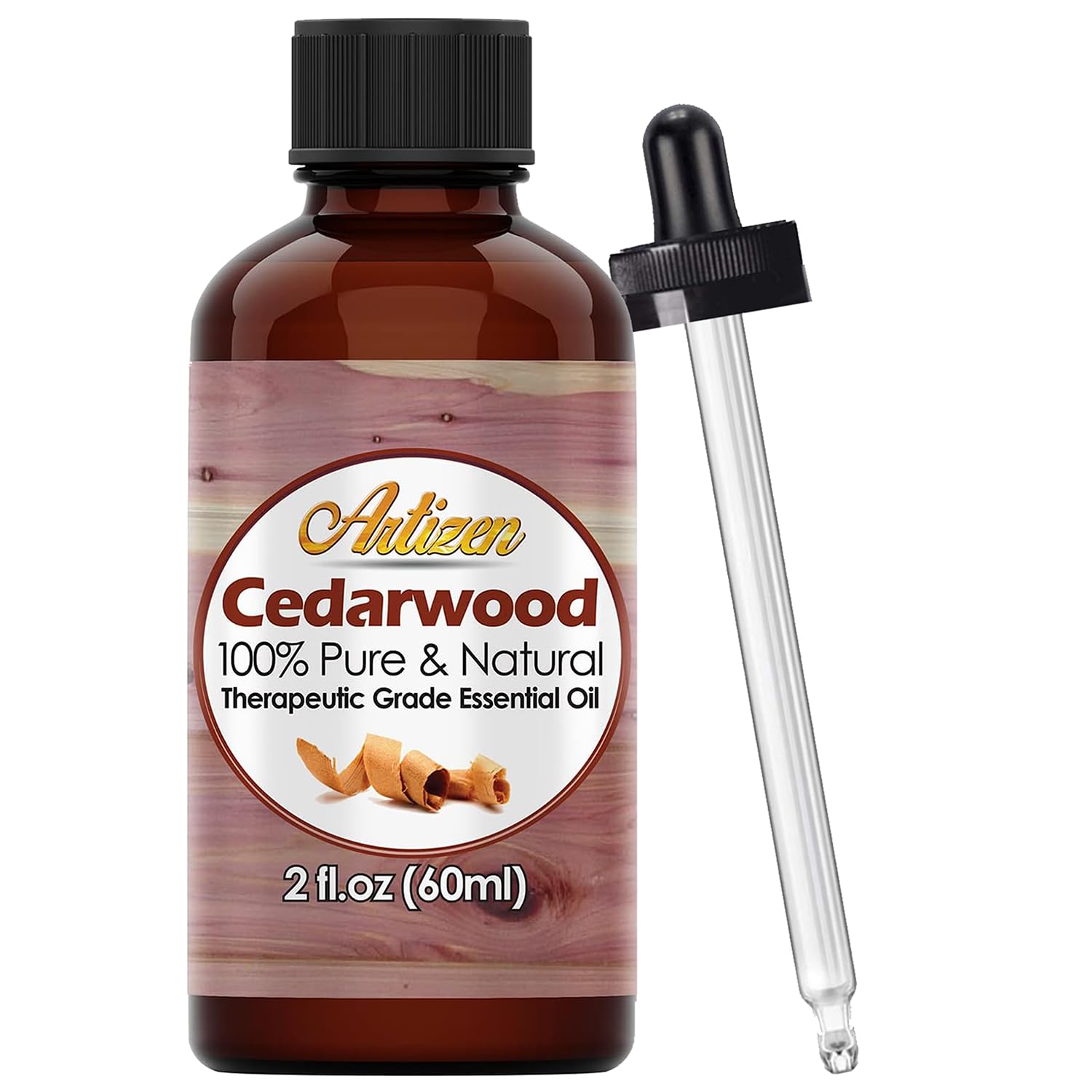Artizen 2oz Cedarwood Essential Oil - 100% Pure Therapeutic Grade Aromatherapy Oil for Diffusers, Massage & DIY Skincare (2 Fluid Ounces) - Relaxation, Stress Relief & Home Fragrance