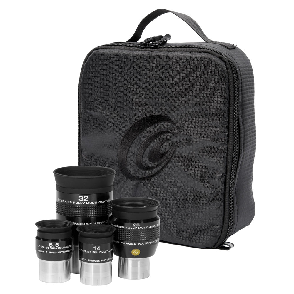Explore Scientific 62 Degree Wide Angle Eyepiece Kit with Soft Case - Premium Telescope Accessories for Astronomy Observation and Stargazing