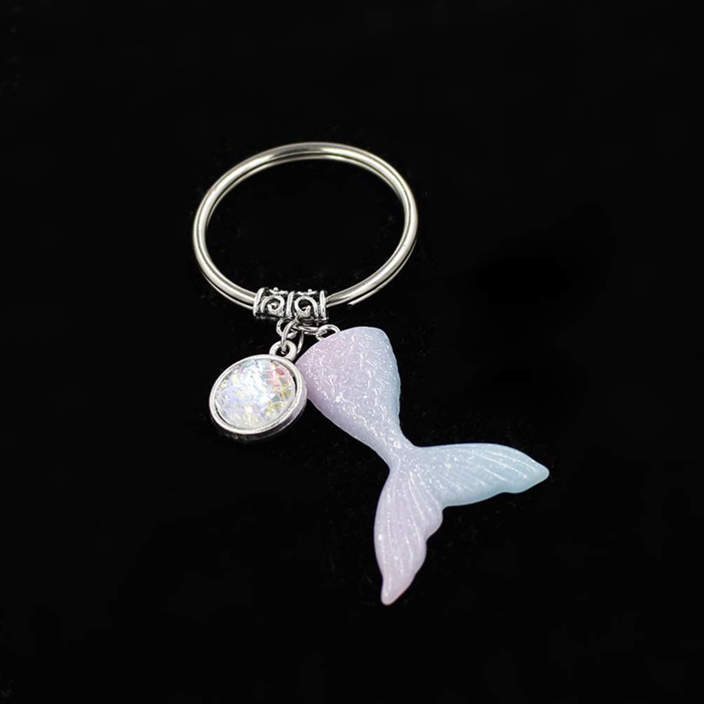 Healifty 5 Pack Glitter Animal Keychains for Kids & Women - Cute Fish Tail Key Rings for Backpacks, Handbags, School Bags and Purses - Perfect Gift for Girls and Teens