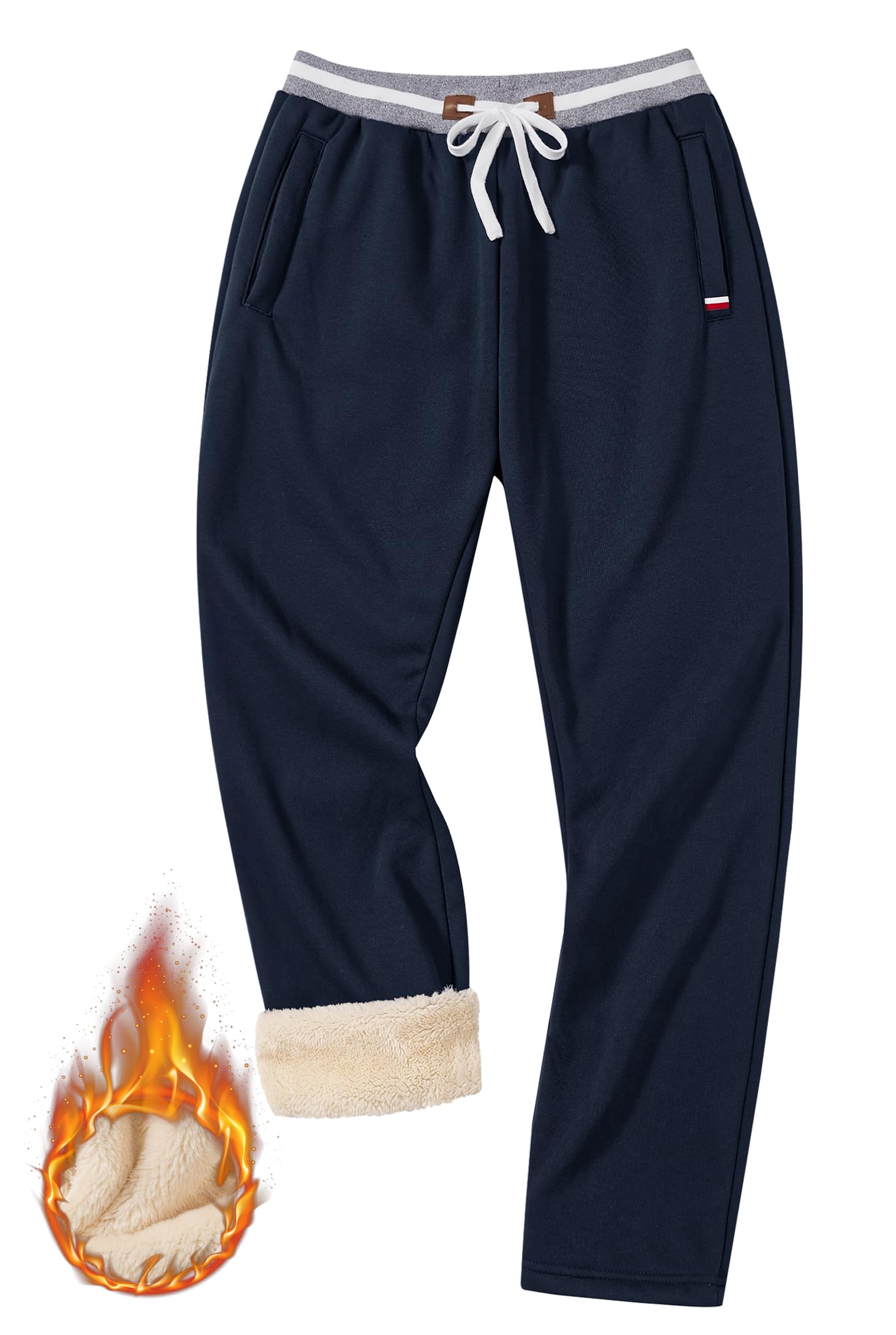 Men's Winter Fleece Joggers - Sherpa Lined Sweatpants for Running & Outdoor Activities, Elastic Waist & Open Bottom (S-XXL) - Perfect for Cold Weather Workouts, Lounging & Casual Wear