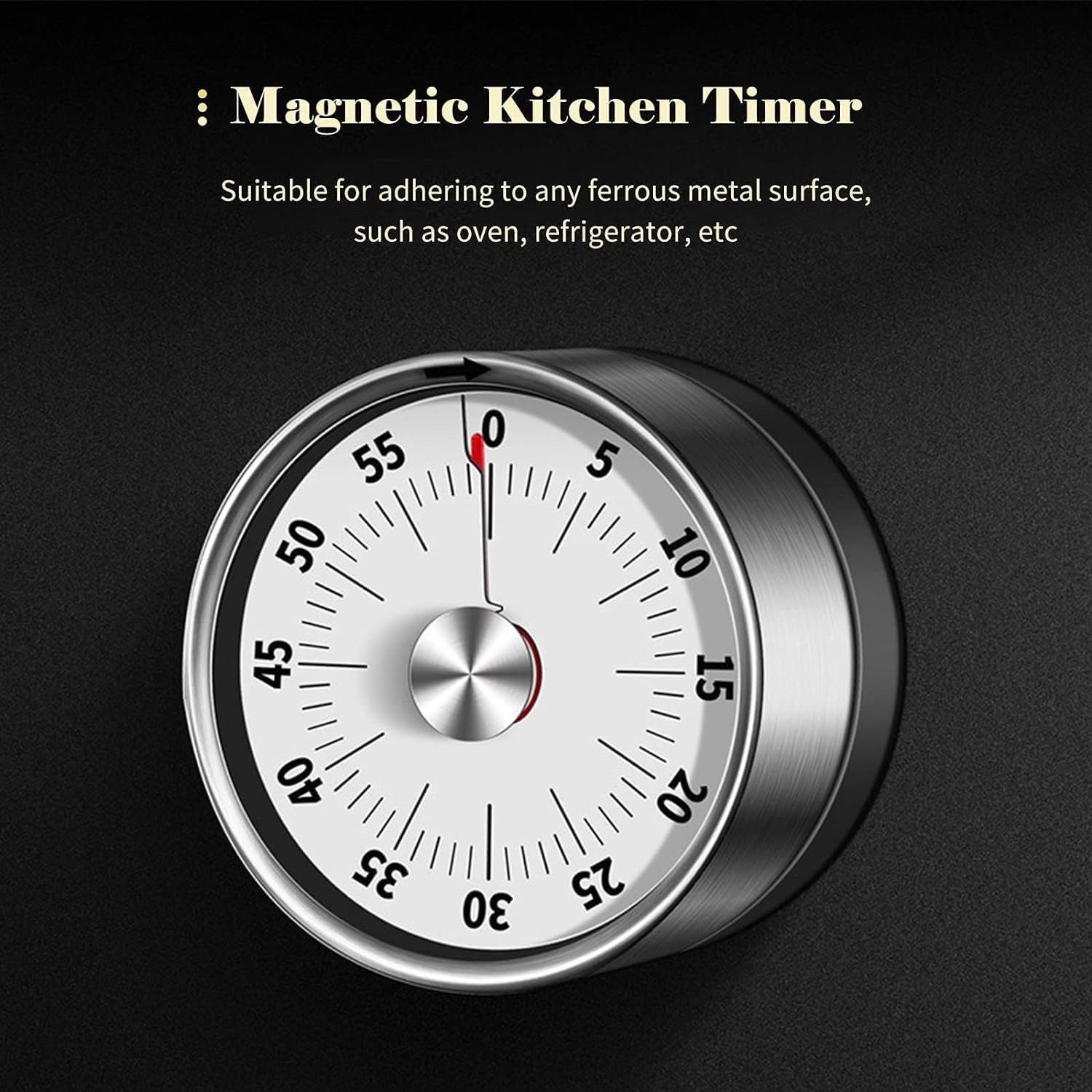 NIRALASA 60-Minute Mechanical Kitchen Timer - No Battery Needed, Stainless Steel Countdown Timer for Cooking, Baking, Classroom Teaching & Office Use | Perfect for Home, School & Professional Kitchens