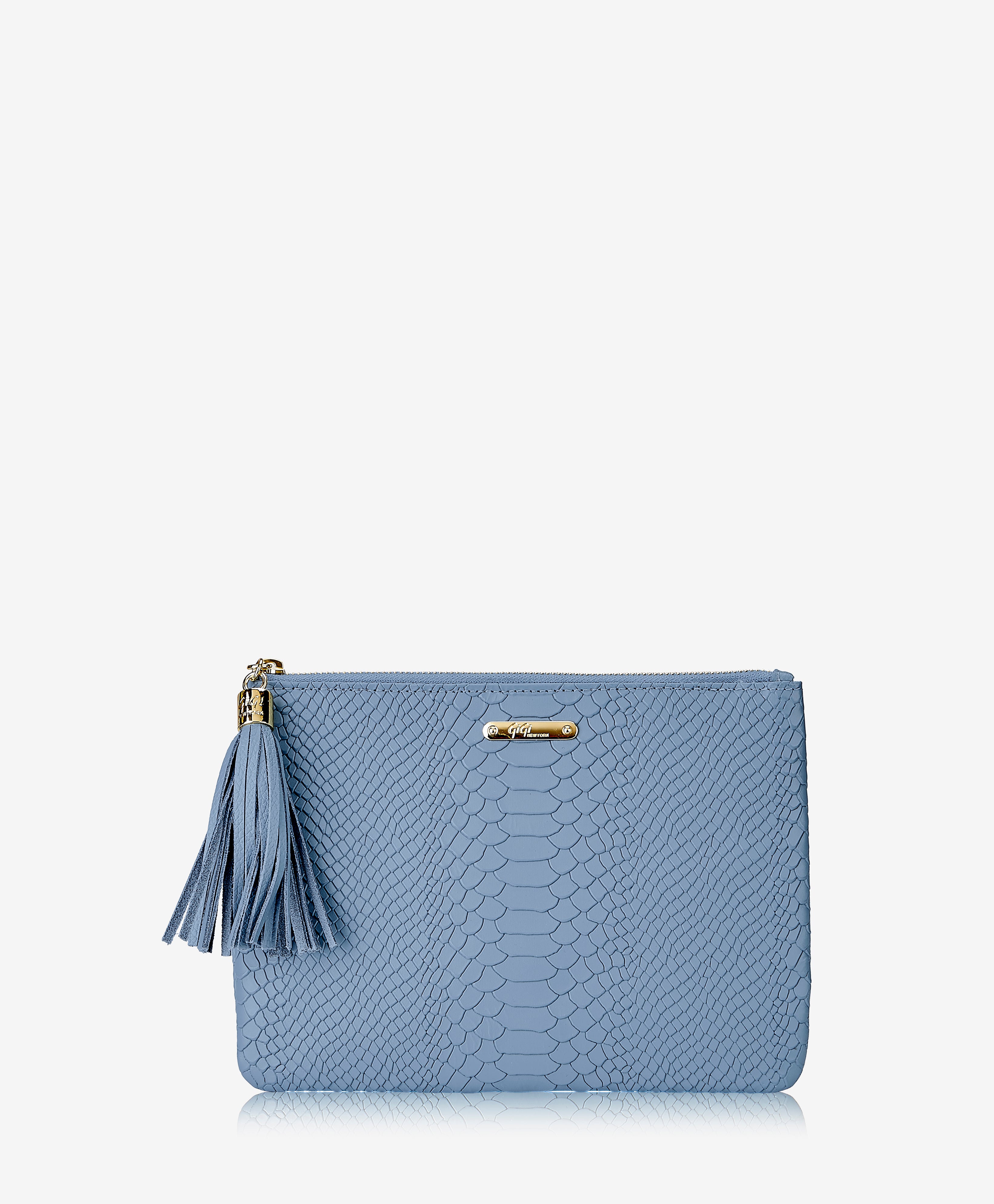 Premium All-in-One Slate Blue Embossed Python Leather Bag - Stylish Crossbody Purse for Women, Work, Travel & Everyday Use