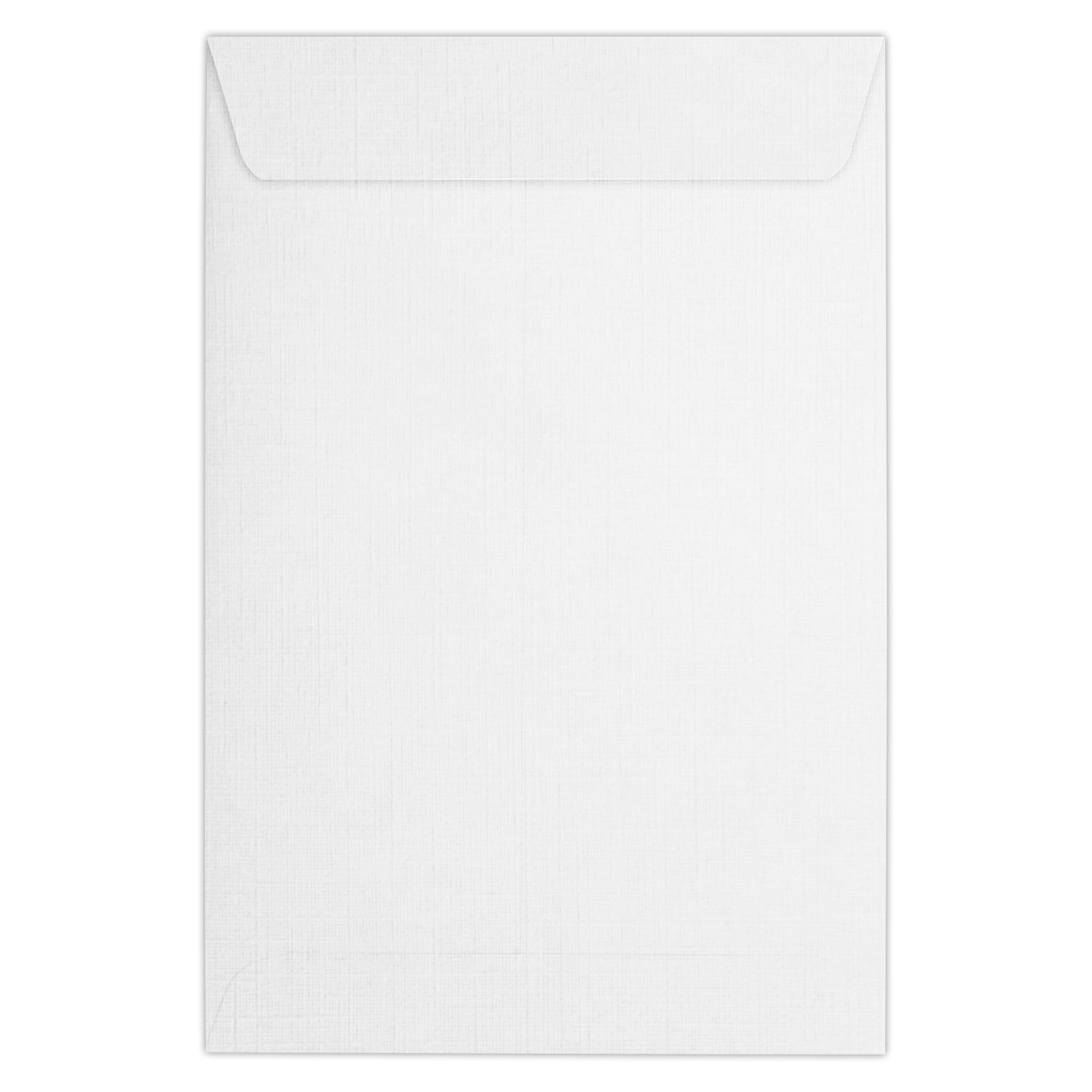 Premium 6x9 Open End Envelopes - White Linen Textured, 80lb Heavyweight Paper, Self-Seal Peel & Press Closure, Pack of 500 - Perfect for Business Mailings, Wedding Invitations, and Professional Correspondence