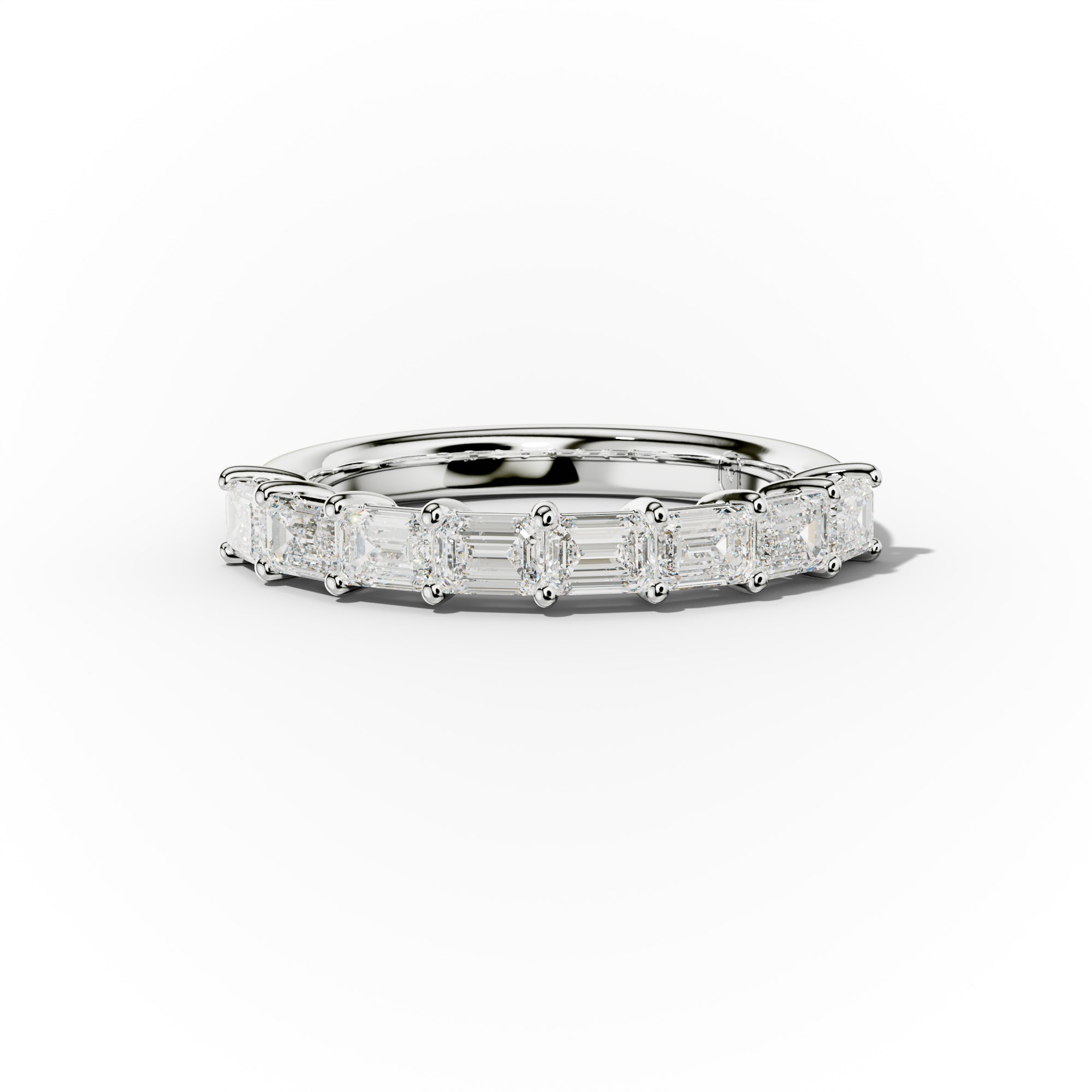 1.0 Carat East West Emerald Cut Diamond Anniversary Band Ring for Women - Perfect for Wedding, Engagement & Special Occasions