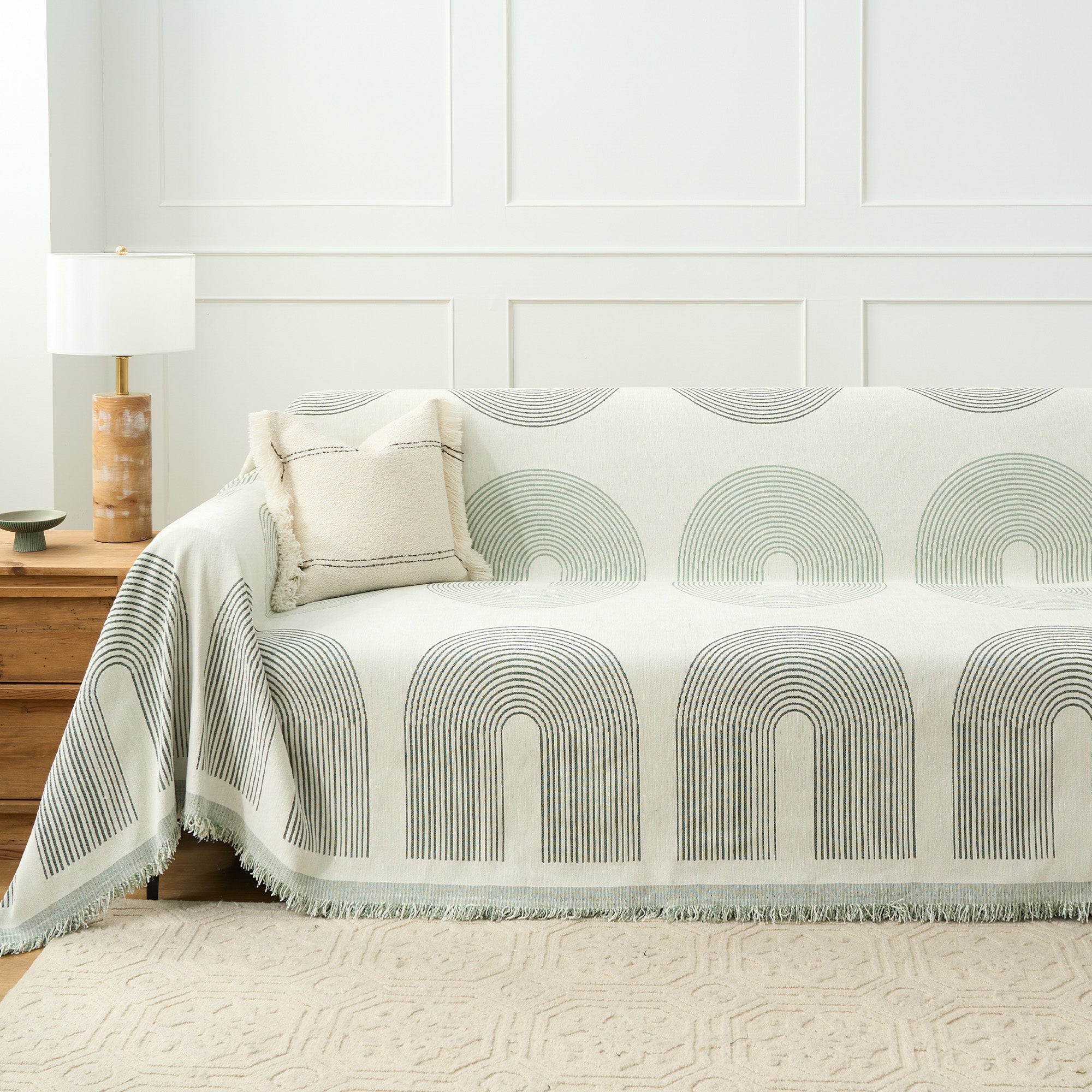 Midnight Curves Sofa Cover - Stretchable Furniture Protector for Couches & Sectionals - Final Sale - Perfect for Living Room, Family Room & Home Decor