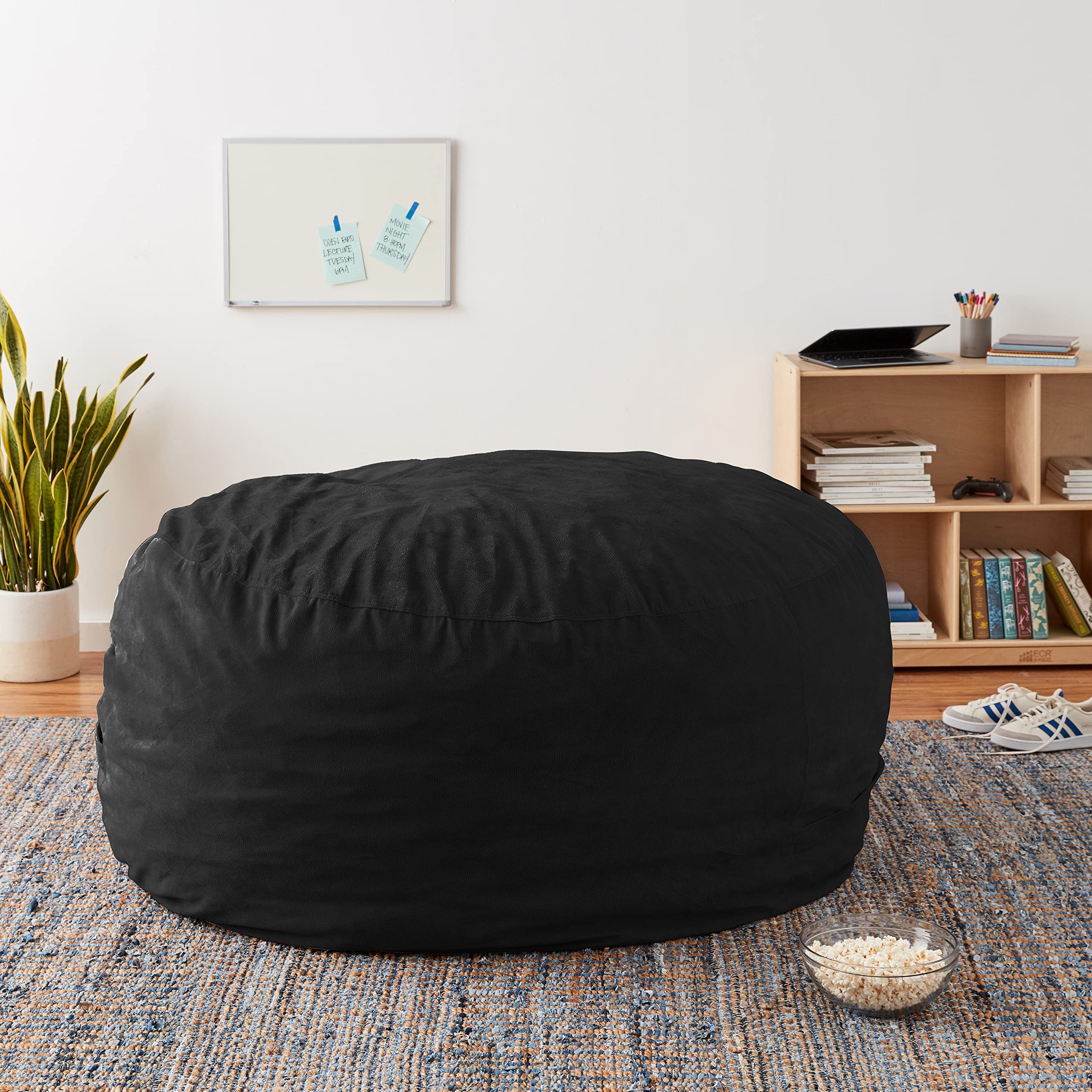 6-Foot Chill Sack Bean Bag Chair Cover in Dark Gray Pebble - Ultra Soft & Durable for Living Room, Bedroom, or Game Room Relaxation