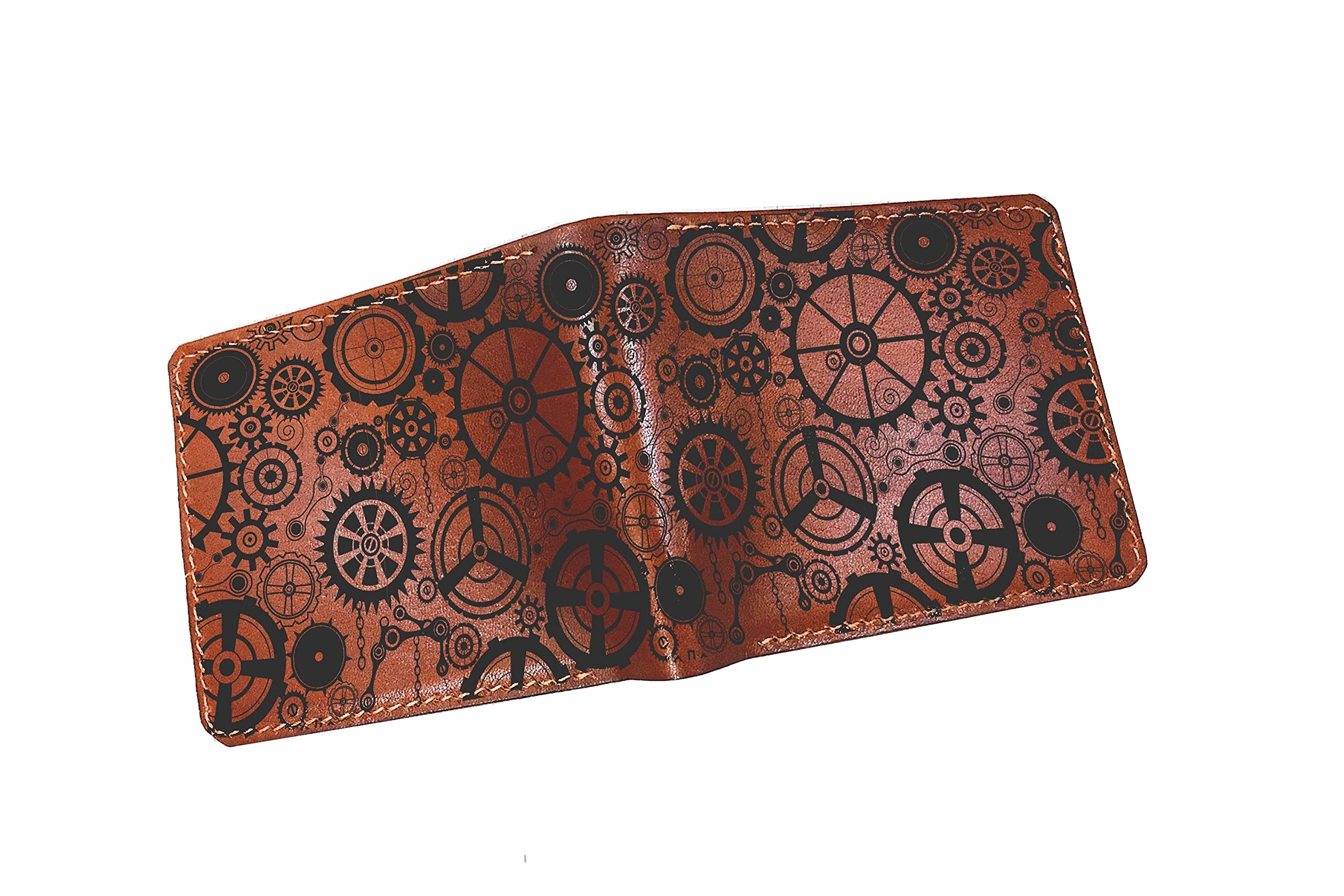 Steampunk Gear Retro Leather Men's Wallet - Vintage Style Bifold Wallet for Men - Unique Personalized Gift for Birthday & Anniversary - Perfect for Daily Use, Travel & Special Occasions