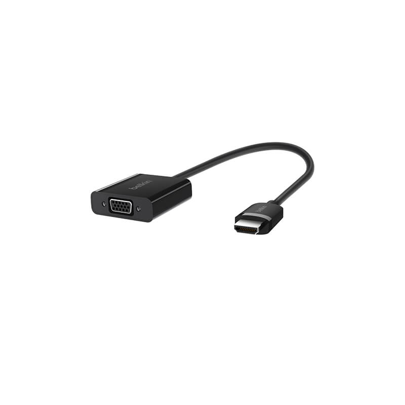Belkin HDMI to VGA Adapter - High-Speed Video Converter for Laptop, PC, Monitor, Projector - Connect HD Devices to VGA Displays for Home Office, Presentations & Gaming