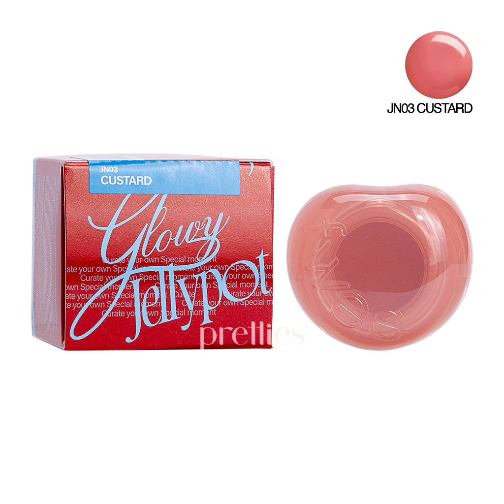 Fwee Lip & Cheek Glowy Jelly Pot - 4g Moisturizing Tint (JN03 Custard) | Natural Blush & Lip Stain for Everyday Makeup & On-the-Go Touch Ups