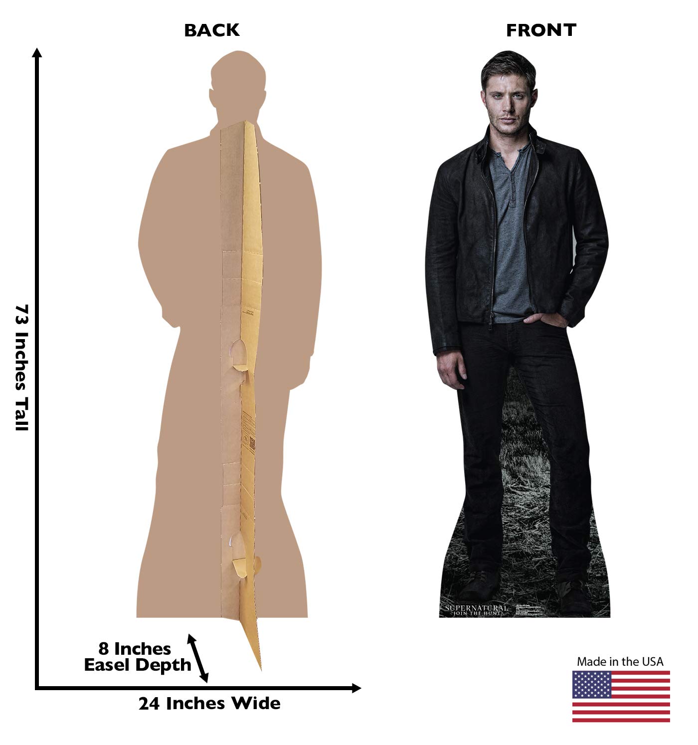 Dean Winchester Life-Size Cardboard Cutout Standee - Supernatural TV Show Collectible for Home Decor, Themed Parties & Fan Gifts