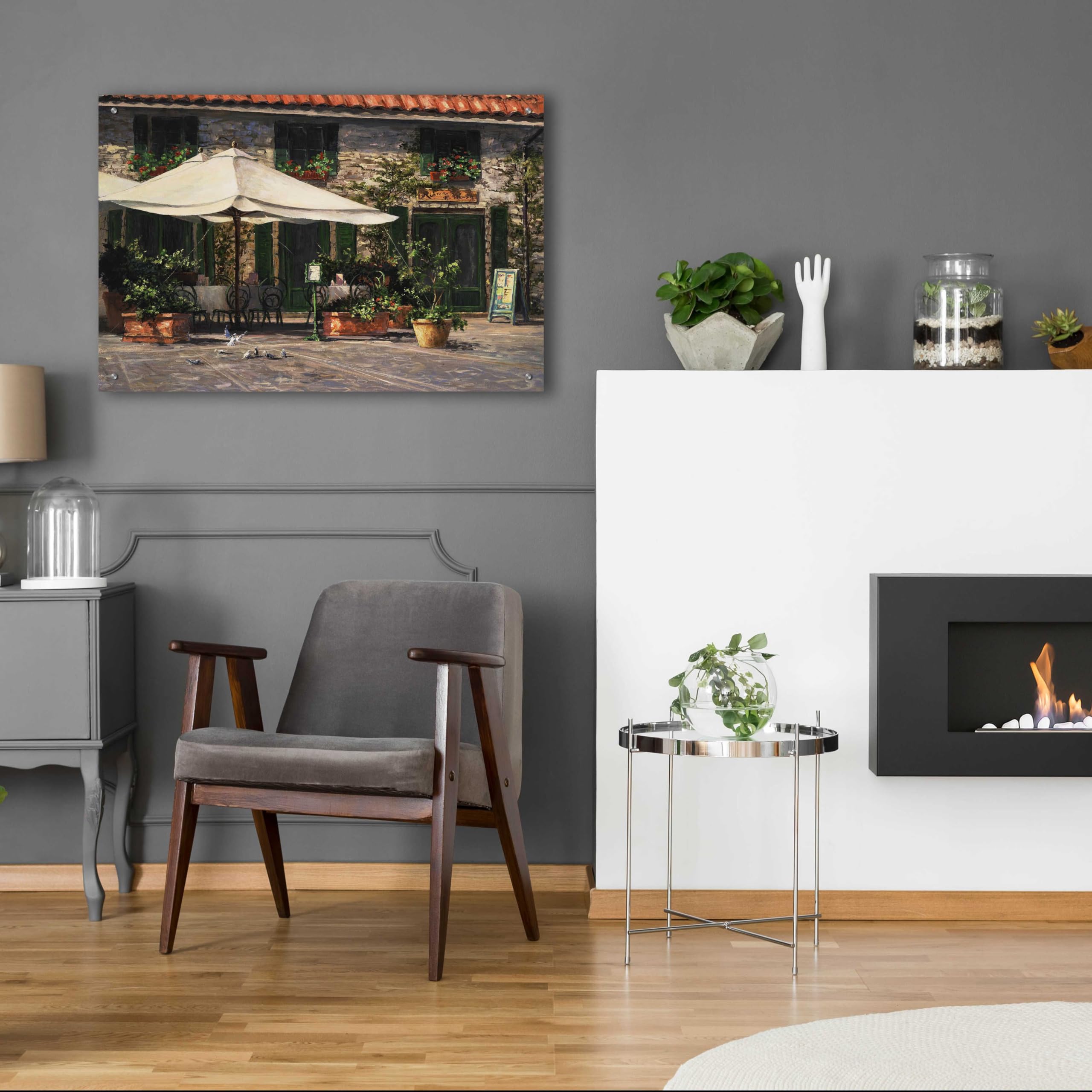 Epic Art 'Ristorante Il Pozzo' by Art Fronckowiak - 36x24 Inch Acrylic Glass Wall Painting - Modern Home & Office Decor - Perfect for Dining Rooms, Living Rooms & Galleries