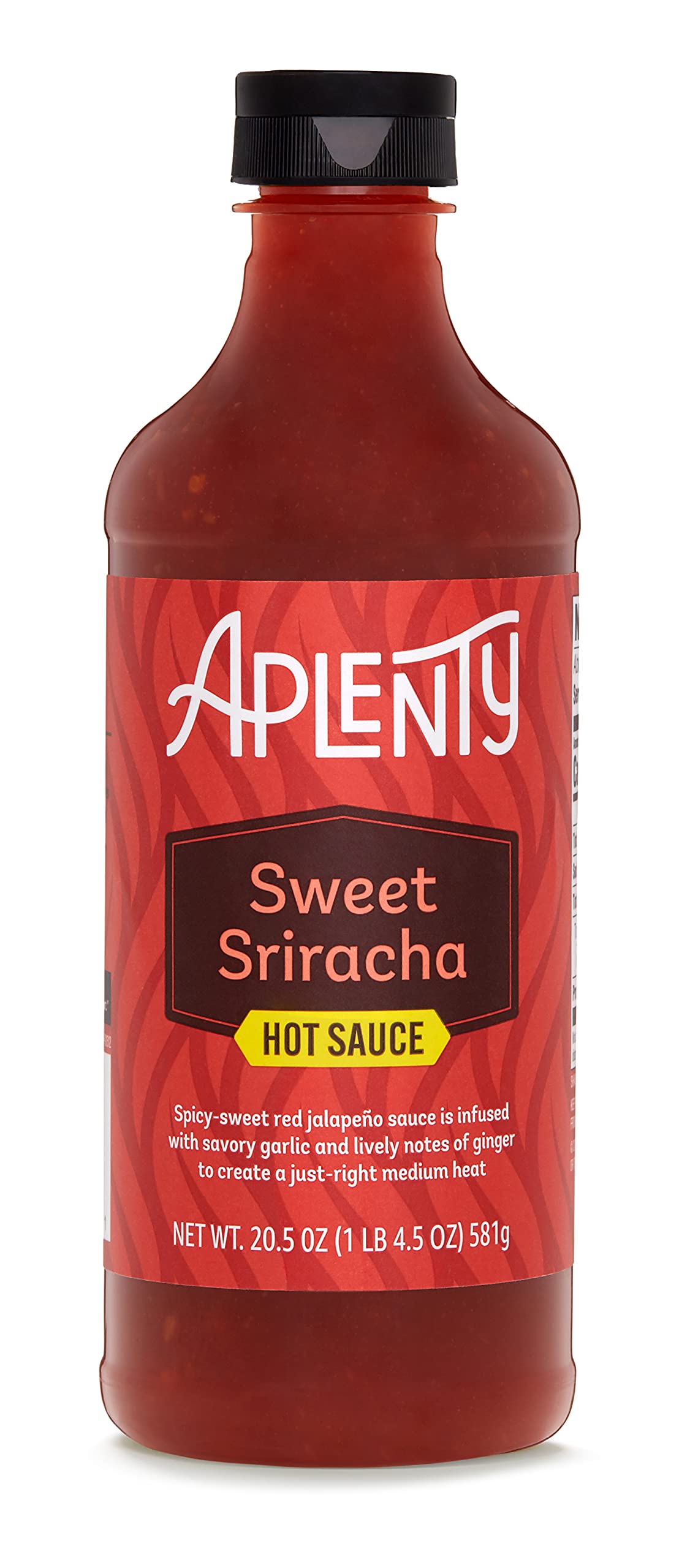 Aplenty Sweet Sriracha Hot Sauce - 20.5 Oz Bottle | Spicy & Sweet Flavor | Perfect for Wings, Burgers, Tacos & Asian Cuisine | Amazon Brand