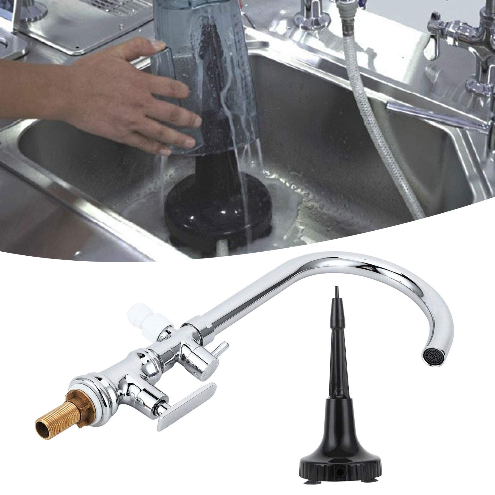 Glass Bar Tea Cup Pitcher Rinser Washer - G 1/2 Pointed Cup Cleaner for Glass Blenders | Professional Bar & Coffee Shop Cleaning Equipment | Perfect for Washing Tea Cups, Pitchers & Blender Jars