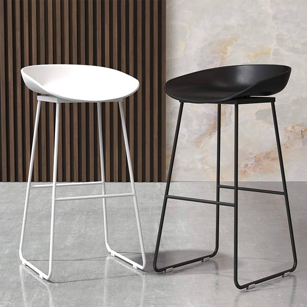 Wrought Iron Bar Stool with PP Seat - Pub Height Adjustable Stool, Durable & Comfortable for Breakfast Bars, Kitchen Islands & Home Decor