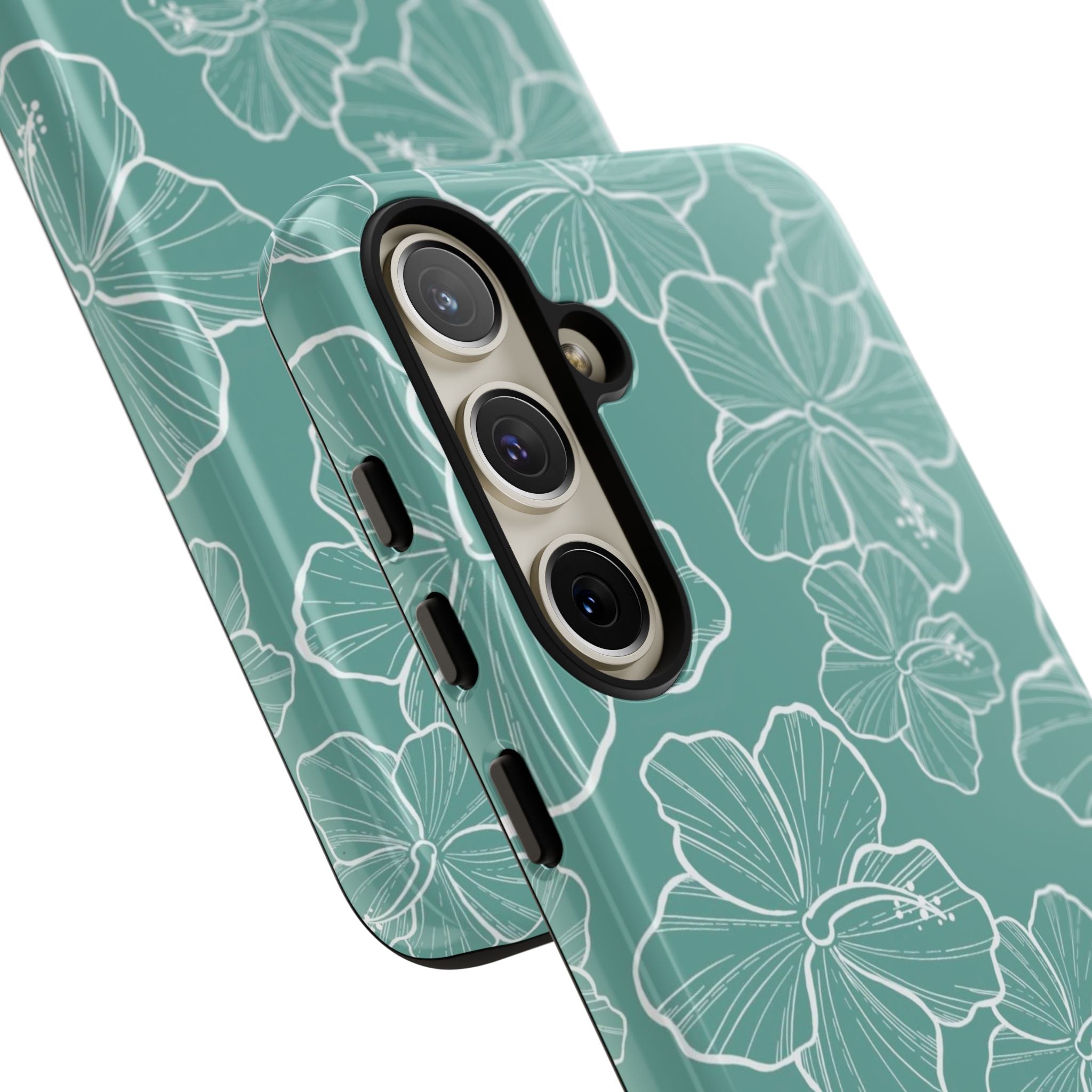 Premium Hibiscus Teal Samsung Galaxy Phone Case - Durable & Stylish Protection for Everyday Use, Work & Travel