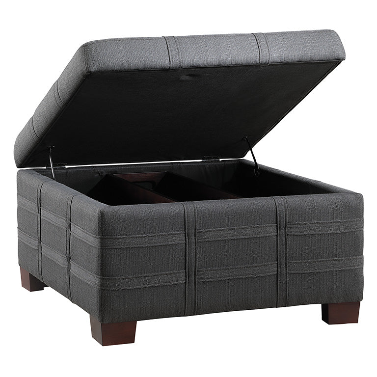 Office Star Ave Six Detour Strap Ottoman - Faux Leather Footrest Stool with Adjustable Straps [DTR3030S] - Perfect for Living Room, Bedroom & Office Comfort