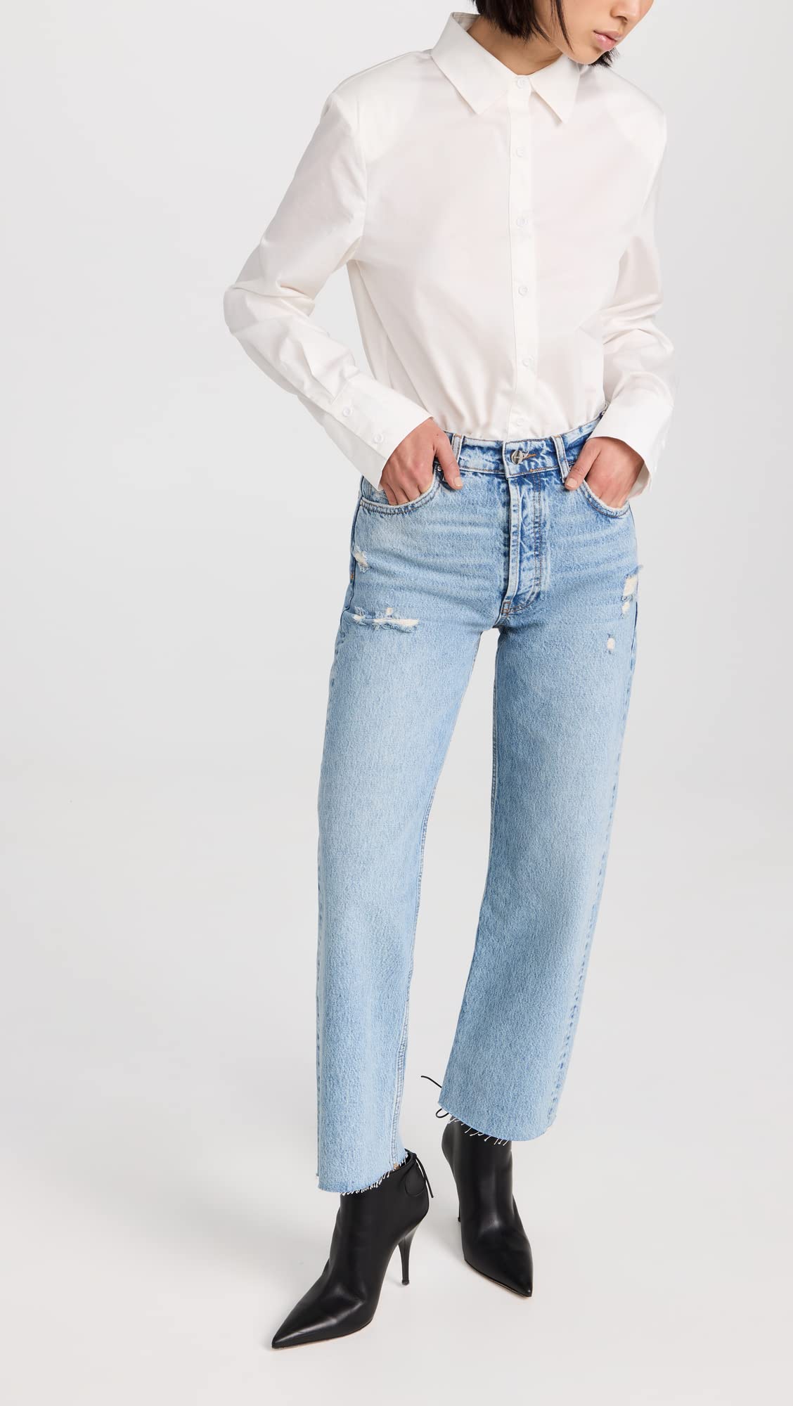 ANINE BING Women's Gavin Jeans - High Waist Slim Fit Stretch Denim Pants for Casual Wear & Everyday Outfits
