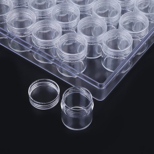 30-Piece Clear Plastic Jewelry Box Organizer with Adjustable Compartments - Small Round Bead Storage Jars & Rectangle Box for Necklaces, Rings, Earrings - Perfect for Travel, Home, and Craft Room Organization