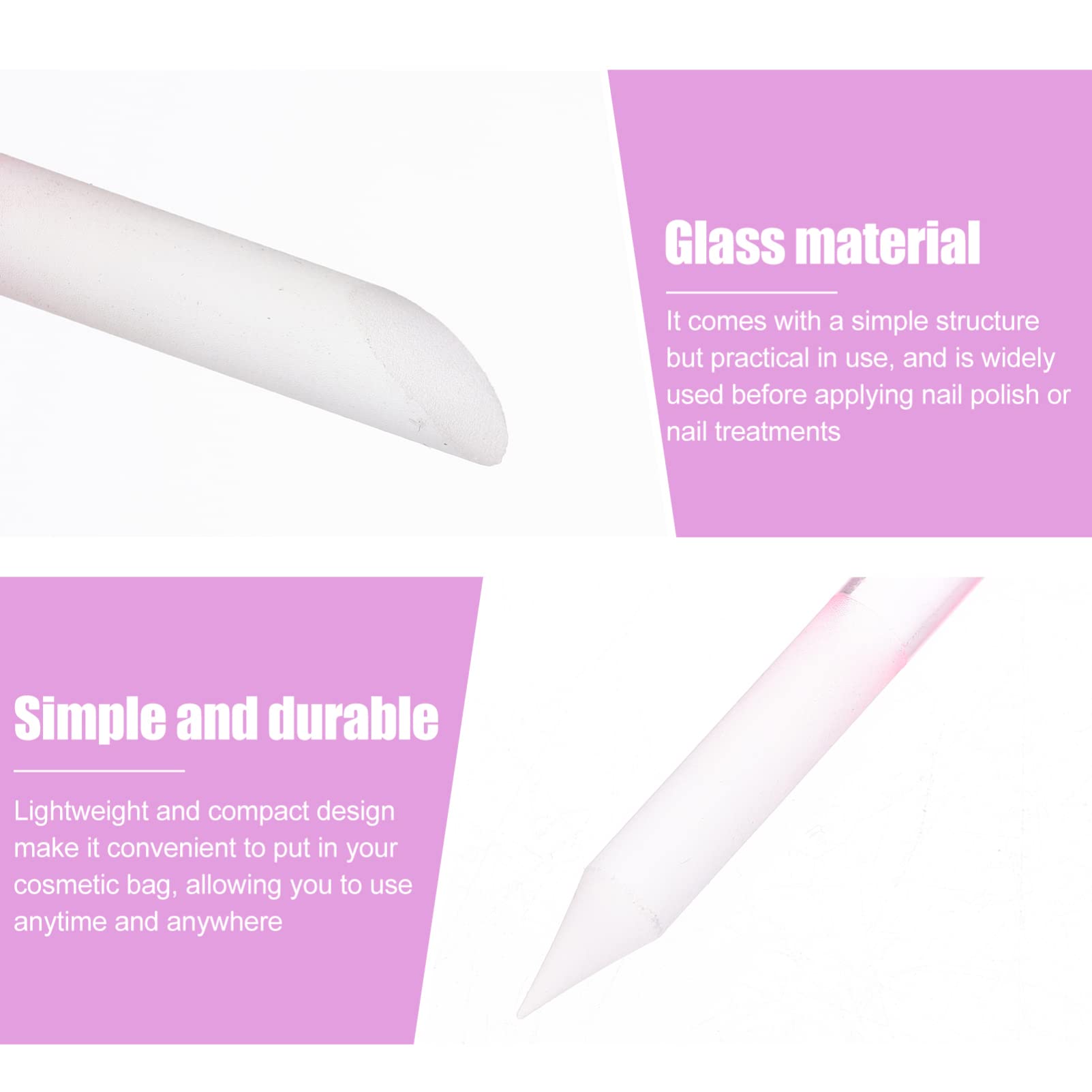 3pcs Double Head Glass Nail Files - Portable Manicure Tools for Nail Shaping & Polishing - Perfect for Home, Travel & Salon Use