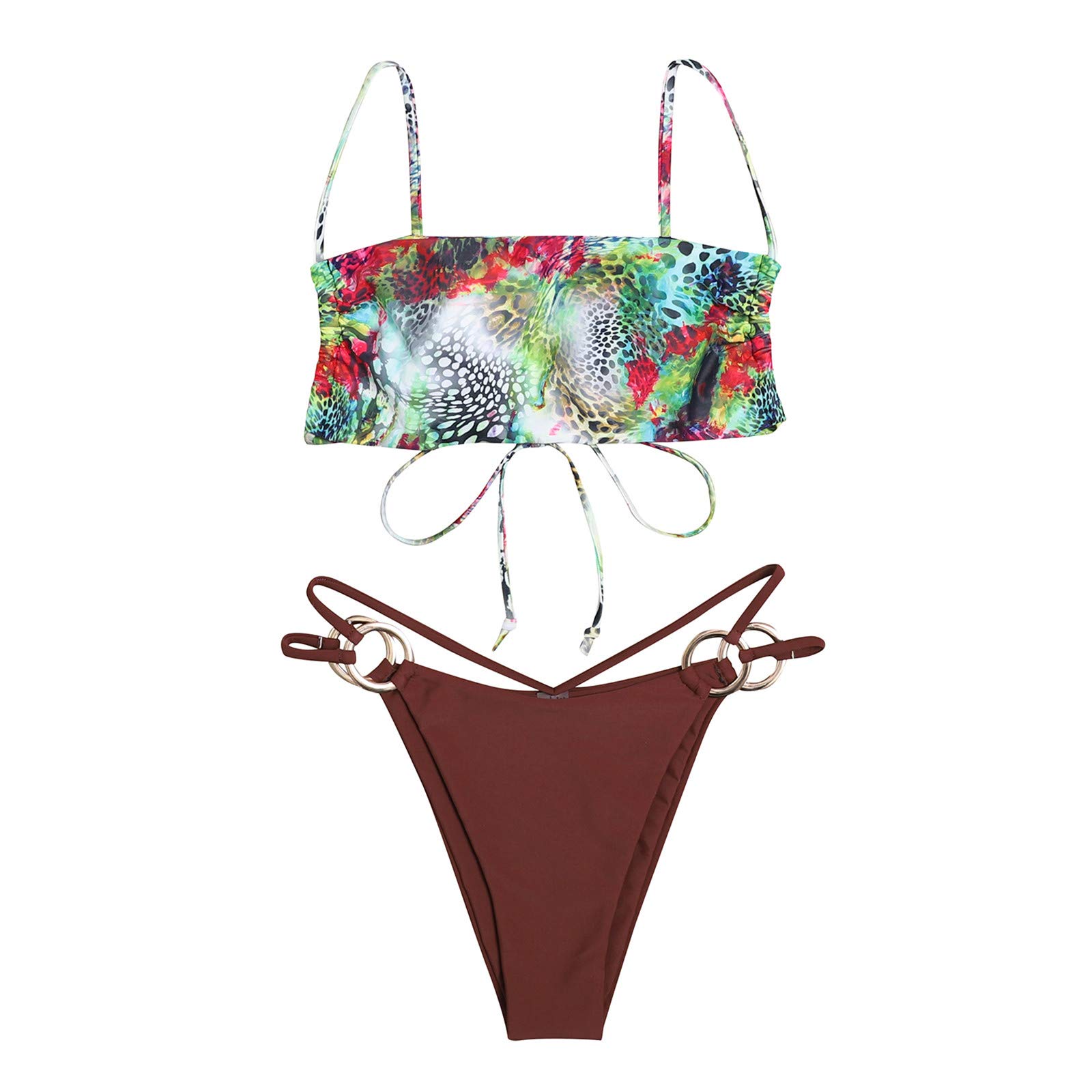 **Pretifulce Women's Push-Up Siamese Swimsuit Set - Floral Print Swimwear with Shorts for Beach, Pool & Summer Vacation**