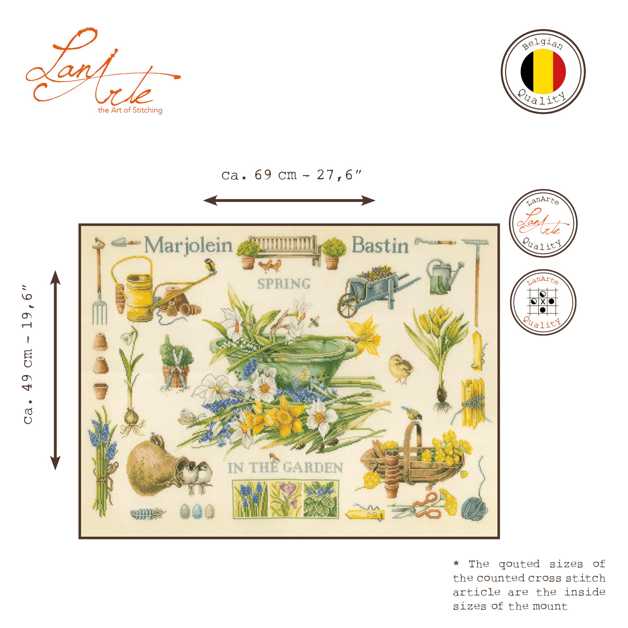 Spring in The Garden Counted Cross Stitch Kit - DIY Embroidery for Home Decor, Gifts & Relaxation