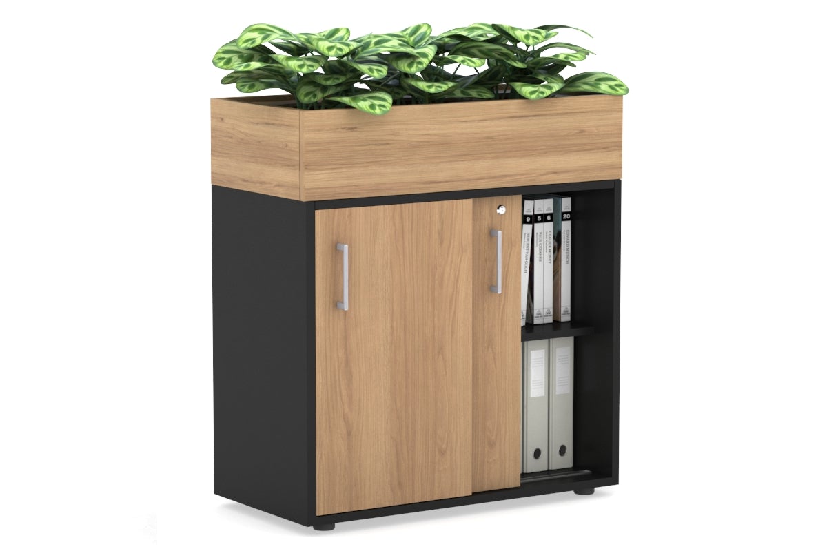 Modern Uniform Credenza with Planter Box - 800W x 975H x 428D - Perfect for Office, Living Room & Home Decor Storage Solution