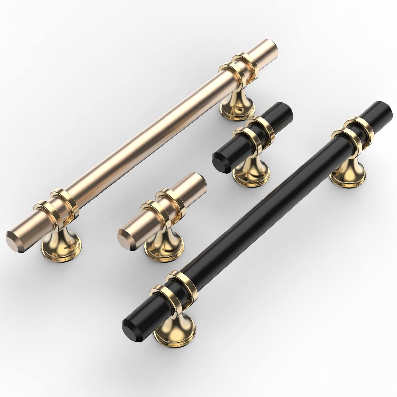 30 Pack 5 Inch Matte Black Cabinet Pulls - Modern Kitchen Cabinet Handles & Drawer Pulls for Cabinets, Cupboards, Dressers, Bathroom Vanities - Durable Two-Tone Hardware for Home & Office Use