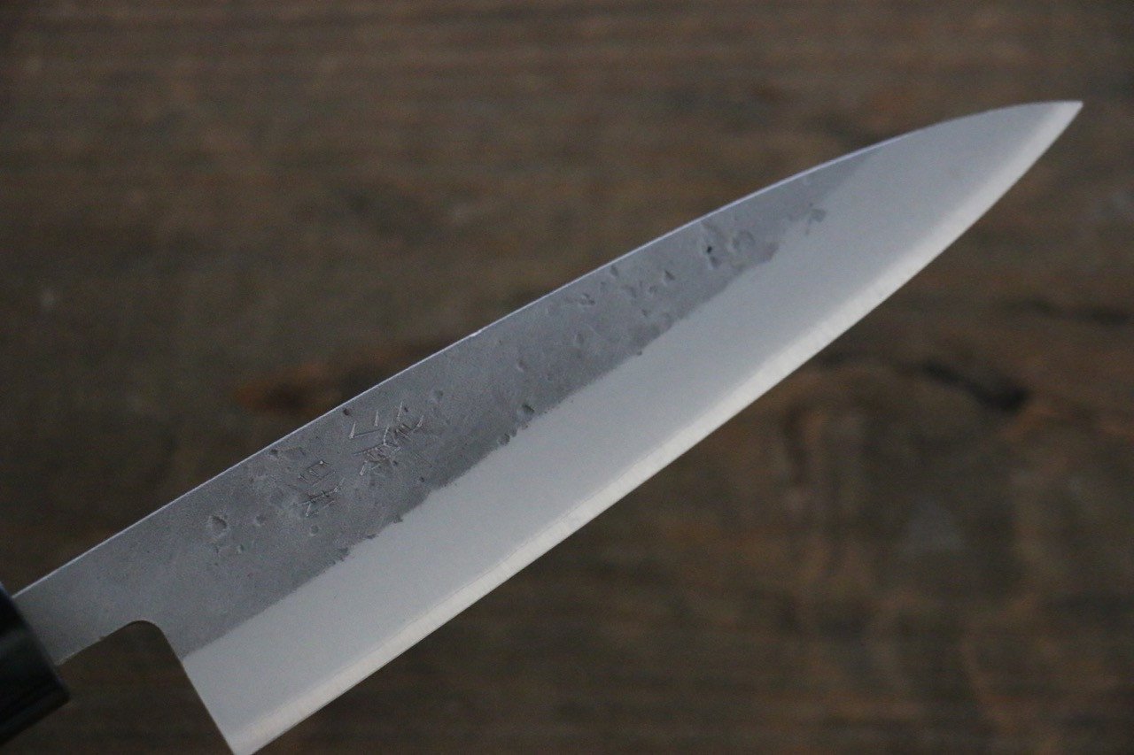 Premium Seisuke Blue Steel No.2 Nashiji Petty Utility Knife 135mm - Japanese Chef Knife with Chestnut Wood Handle - Perfect for Slicing, Dicing & Precision Cutting in Professional Kitchens & Home Cooking