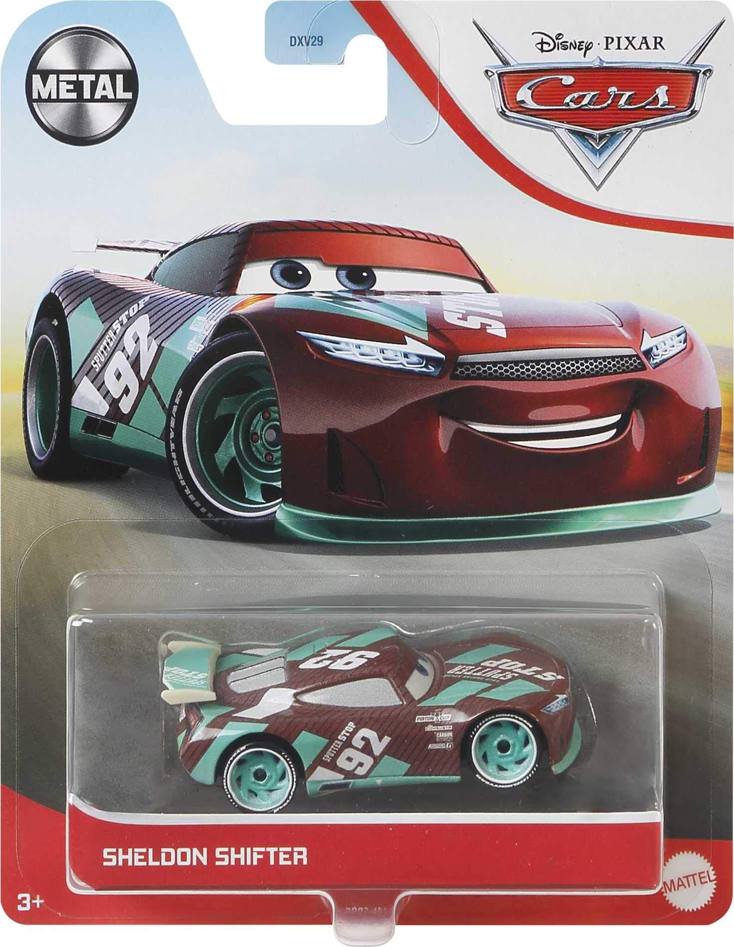 Disney Cars Sheldon Shifter Toy - Miniature Collectible Race Car from Cars Movie - Multicolor Die-Cast Vehicle for Kids Ages 3+ - Perfect for Playtime, Birthday Gifts & Disney Collections