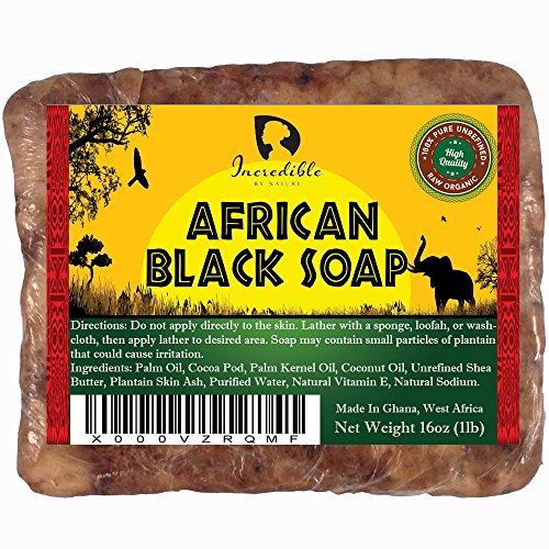 Organic African Black Soap 1lb - Raw Natural Soap for Acne, Eczema, Dry Skin & Scar Removal - Face & Body Cleanser for Sensitive Skin - Perfect for Daily Skincare Routine & Spa Treatments