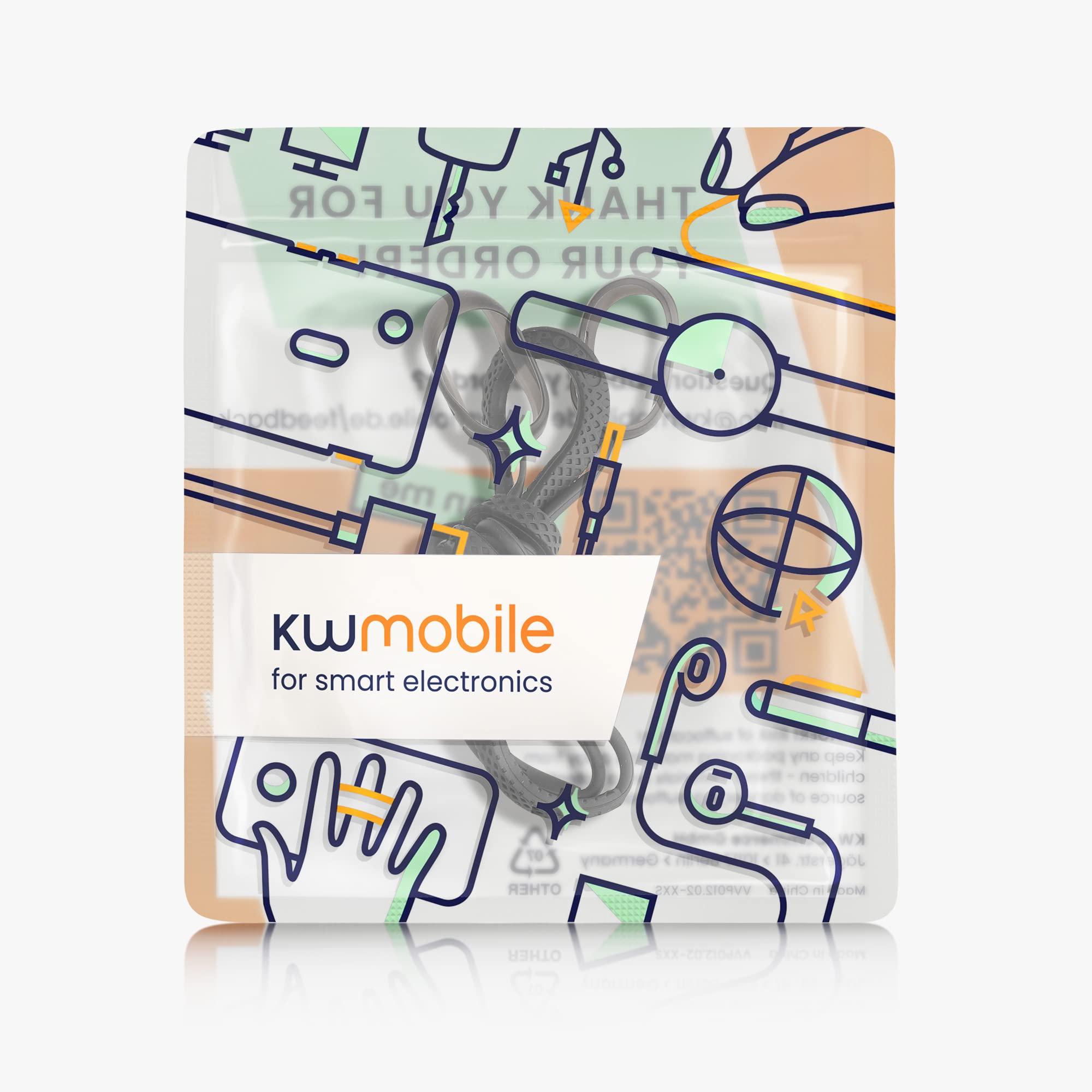 kwmobile Silicone Cord Holder Strap for Bose QuietComfort Earbuds - Secure Wireless Earphone Accessory - Black - Perfect for Running, Workouts & Travel
