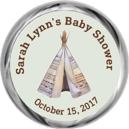 Tribal Teepee Hershey Kiss Sticker Favor - Unique Party Favors for Baby Showers, Birthday Parties & Wedding Celebrations